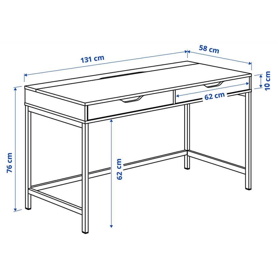Dekorex CLM106-Beyaz Metal Ayaklı Çalışma Masası - Dekorex
