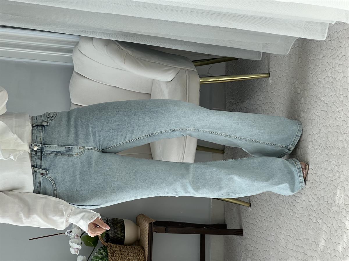 BUZ MAVİ İSPANYOL PAÇA JEAN PANTOLON