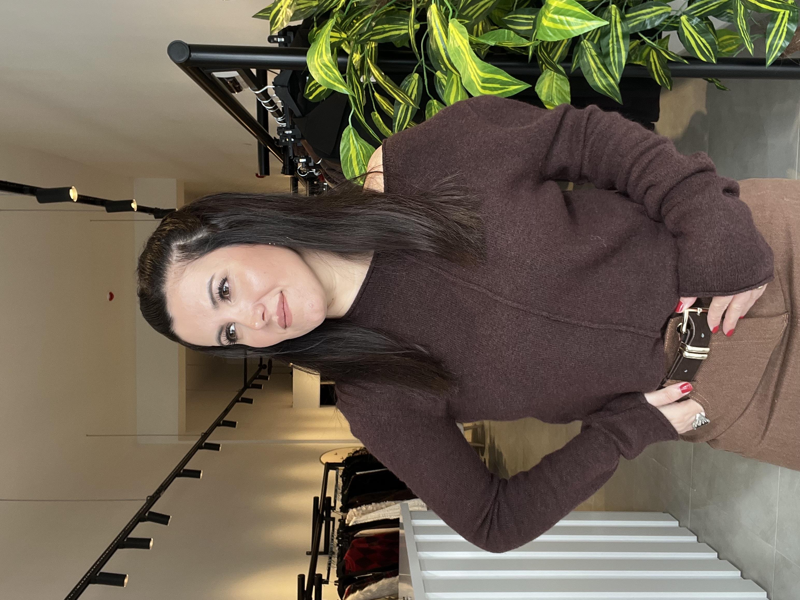 Dilvin Kahve Kayık Yaka Kazak