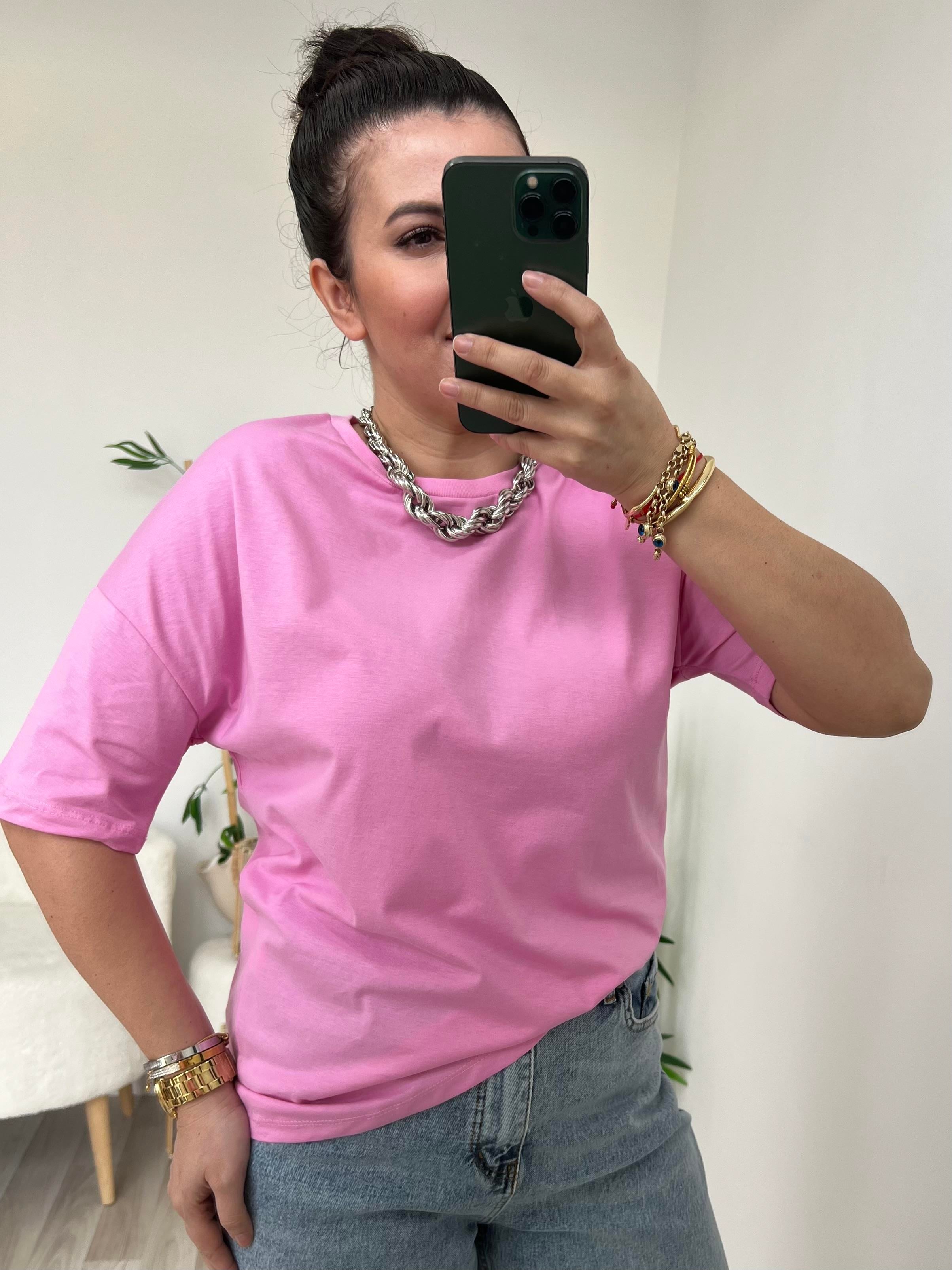 Dilvin Pembe Basic Tişört