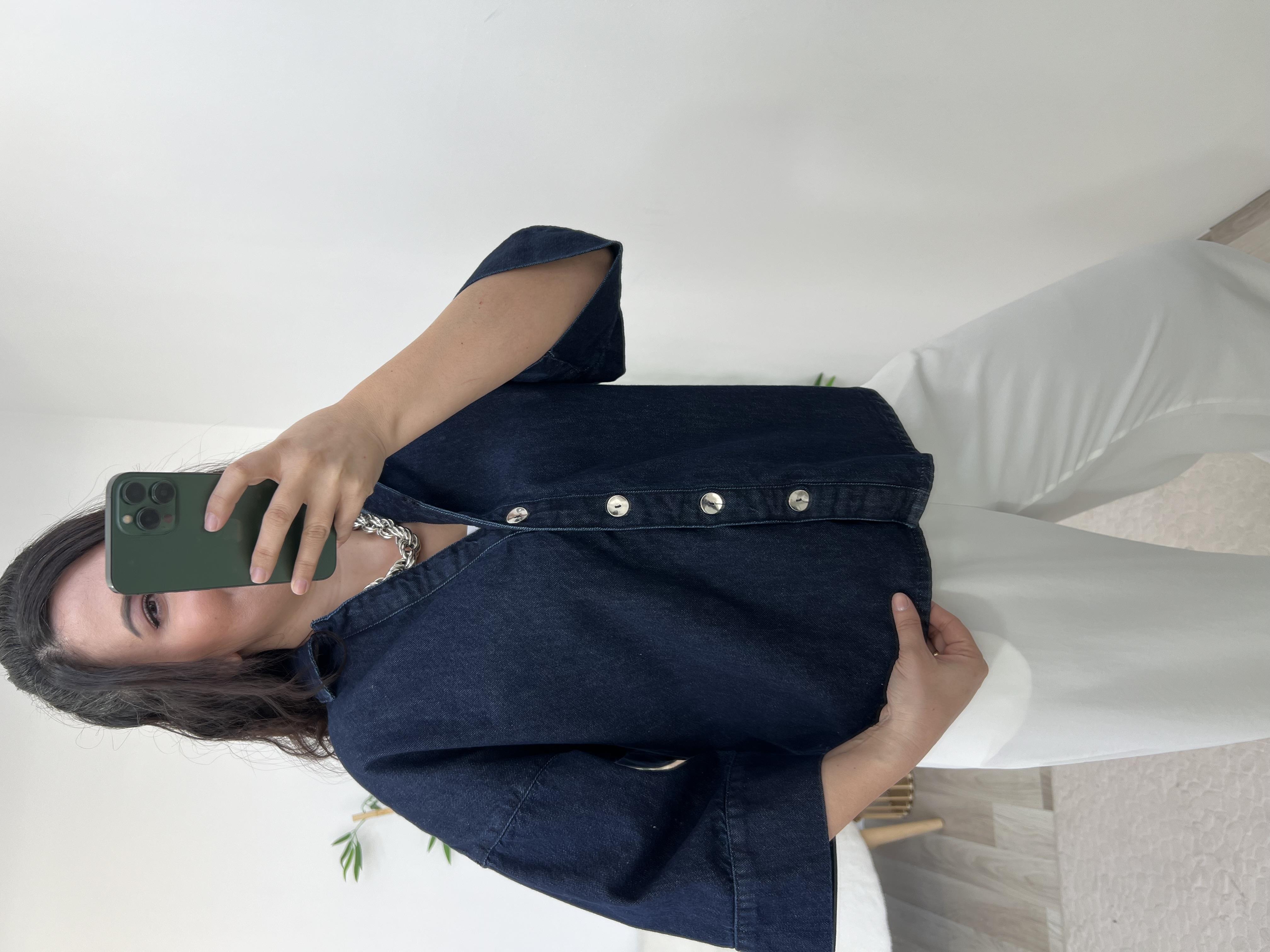 Dilvin Premium Seri Lacivert Jean Gömlek