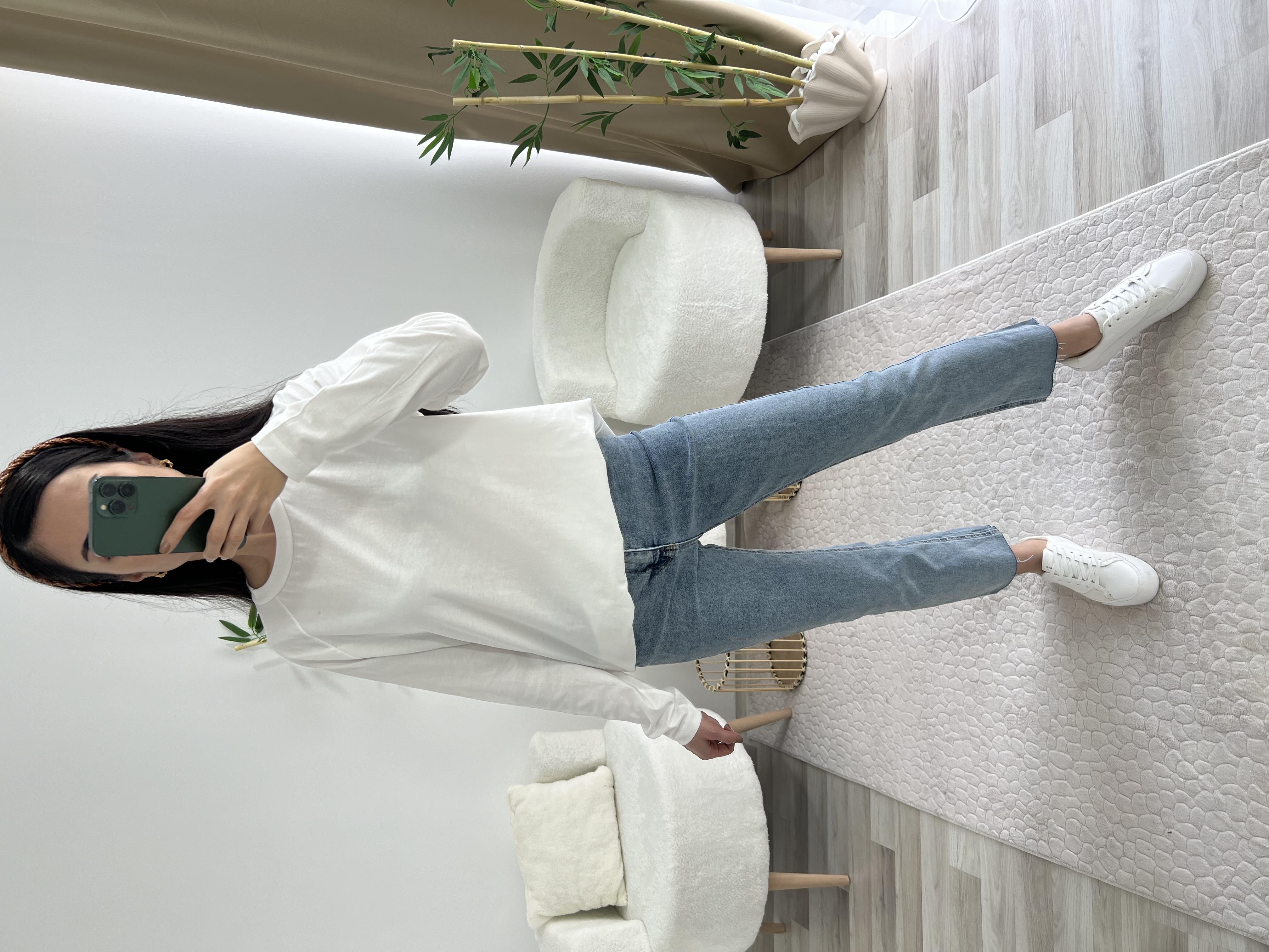 Ekru Bisiklet Yaka Basic Badi