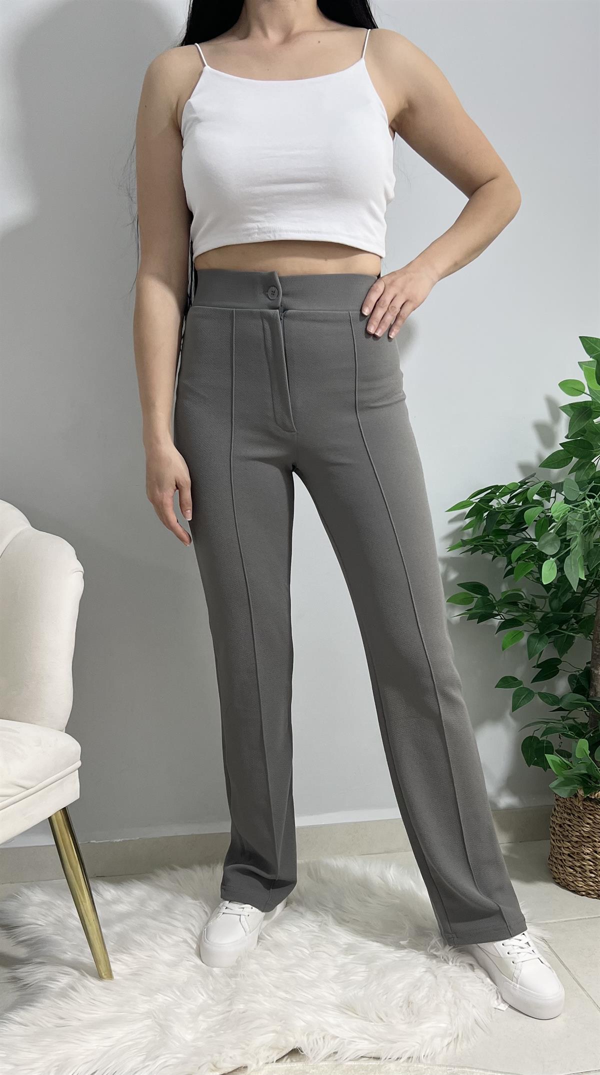 Gri Biyeli Palazzo Pantolon 