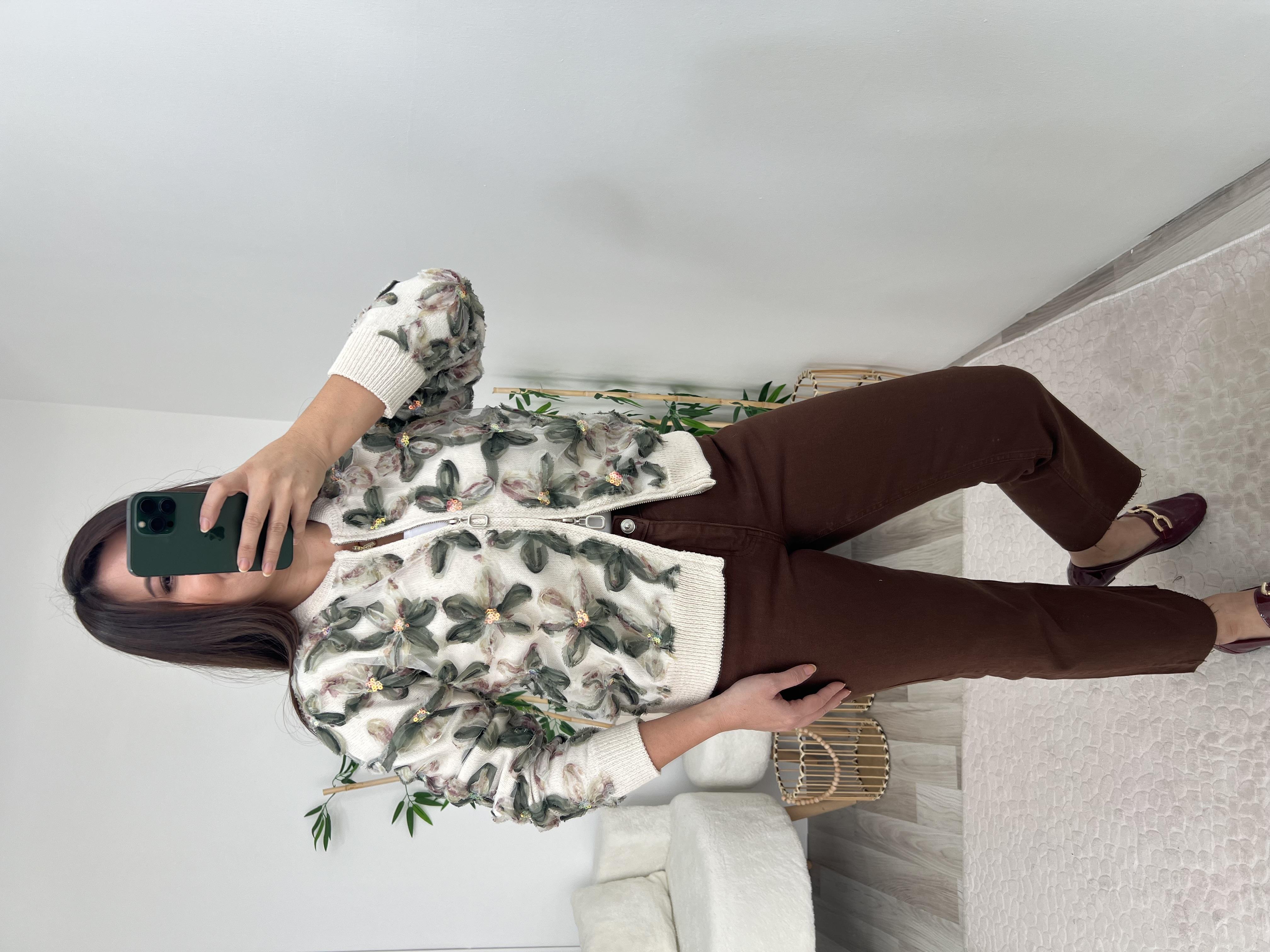 Kahverengi Kesik Paça ZR Boy Fit Pantolon