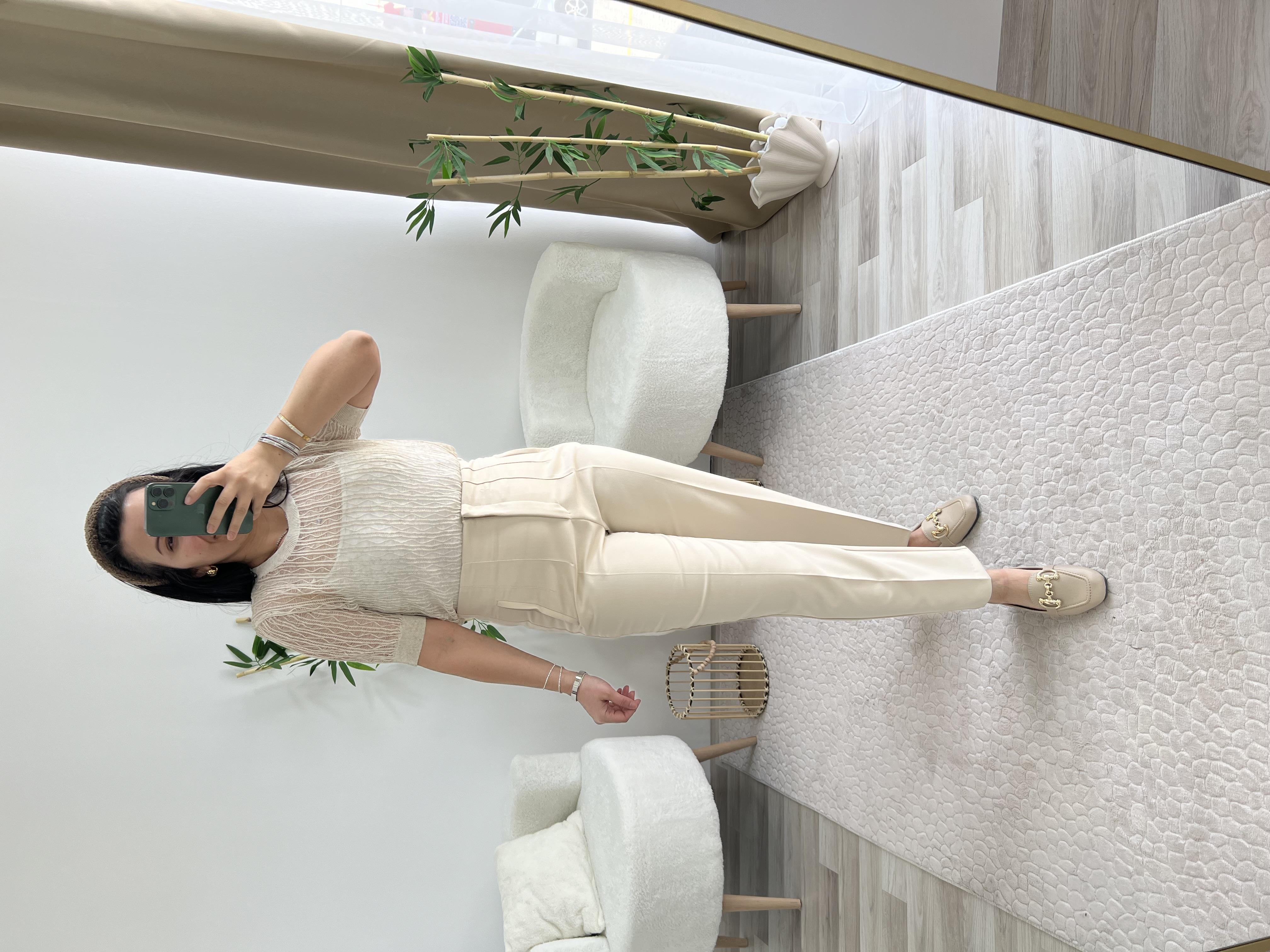 KAROL TAŞ RENGİ ÖNÜ FLATOLU PANTOLON