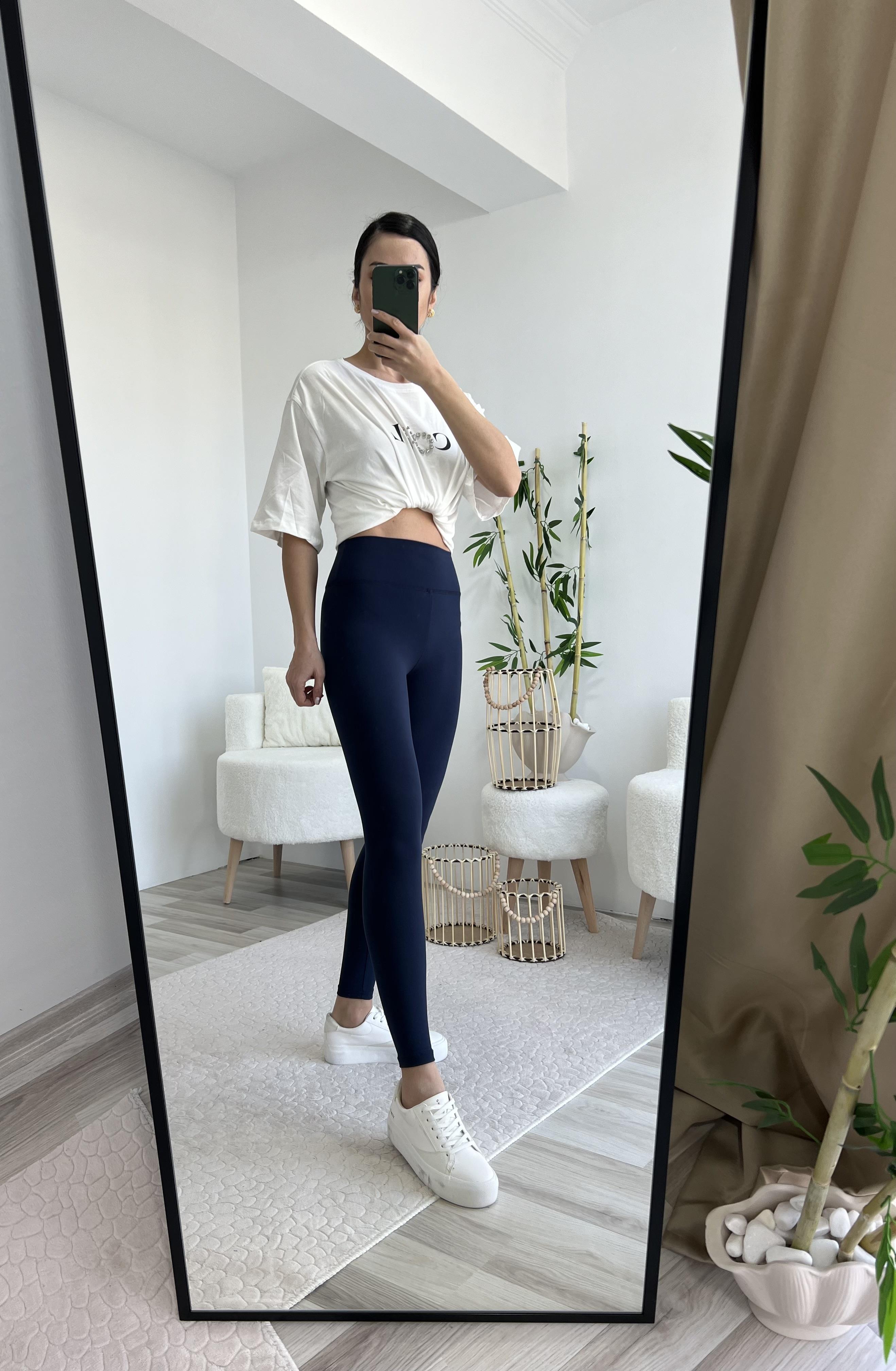 LACİVERT TOPARLAYICI YÜKSEK BEL TAYT