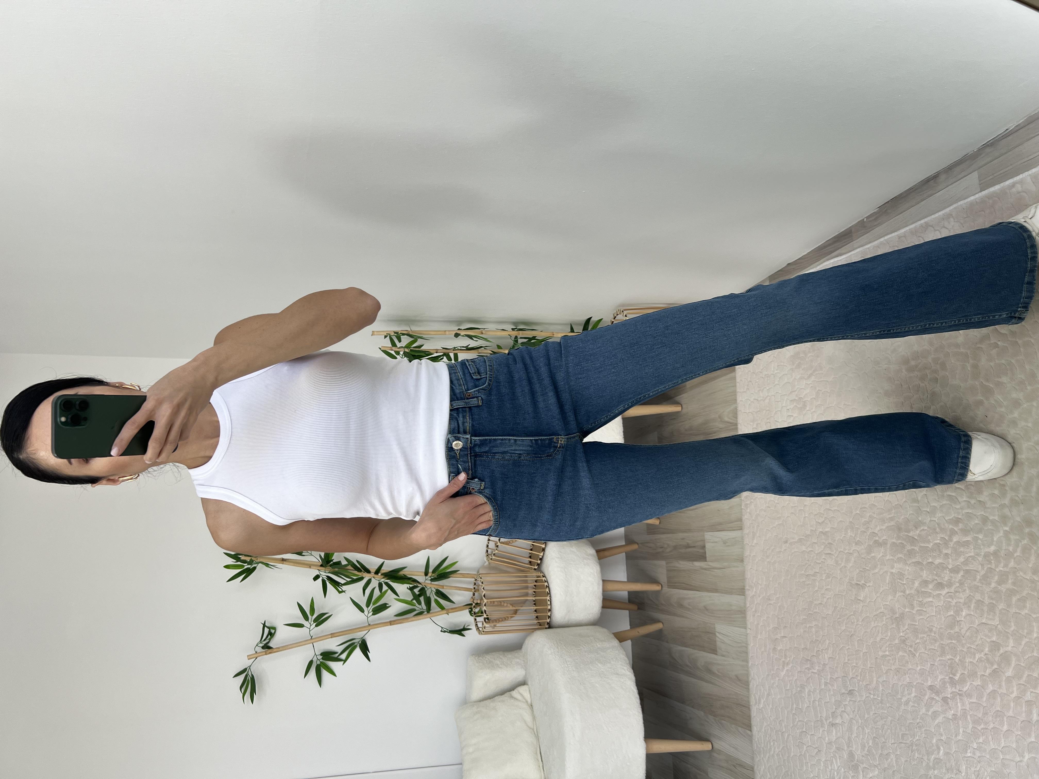 Mavi İspanyol Paça Jean Pantolon