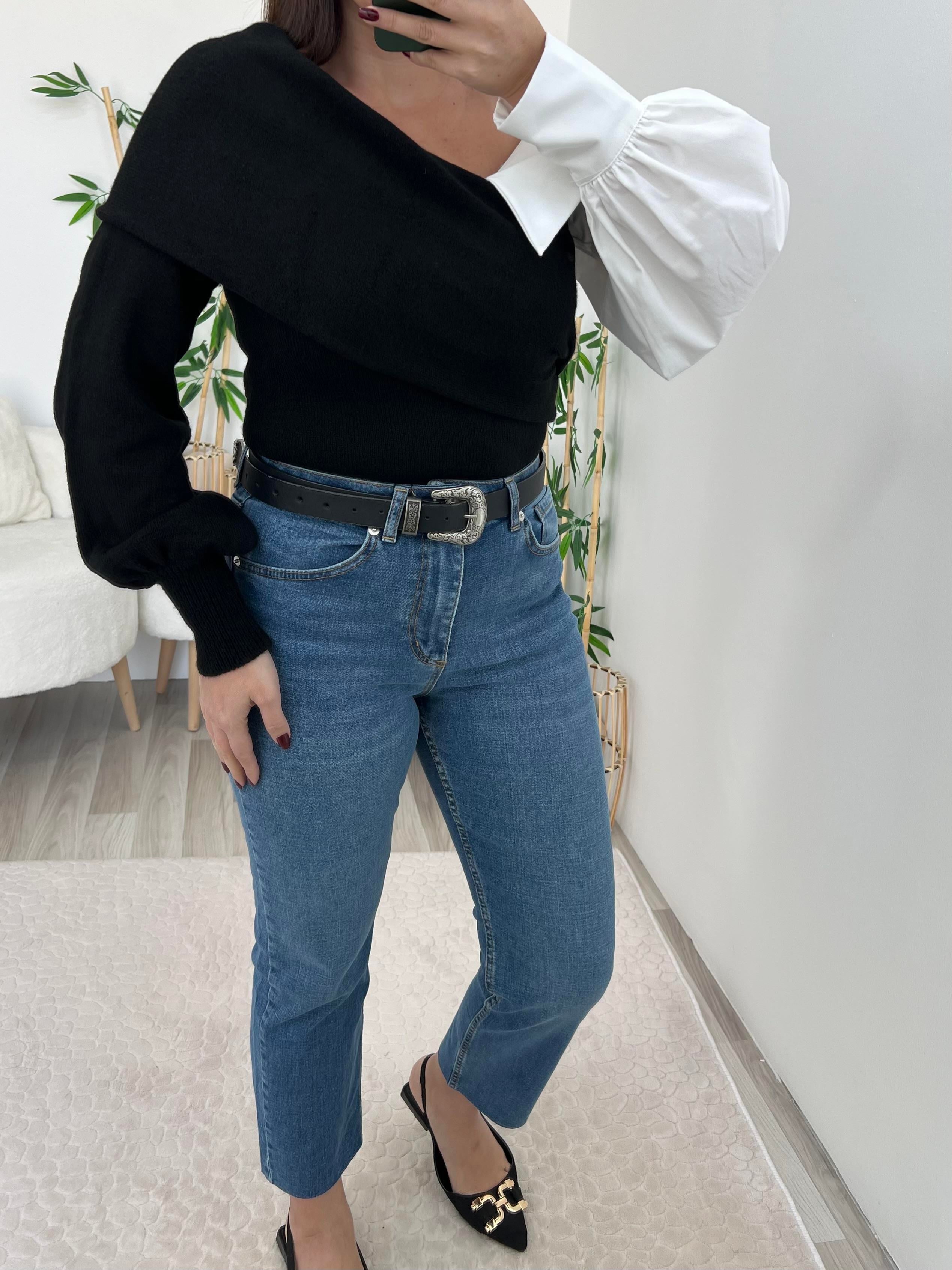 Mavi ZR Boy Fit Kesik Paça Jean Pantolon