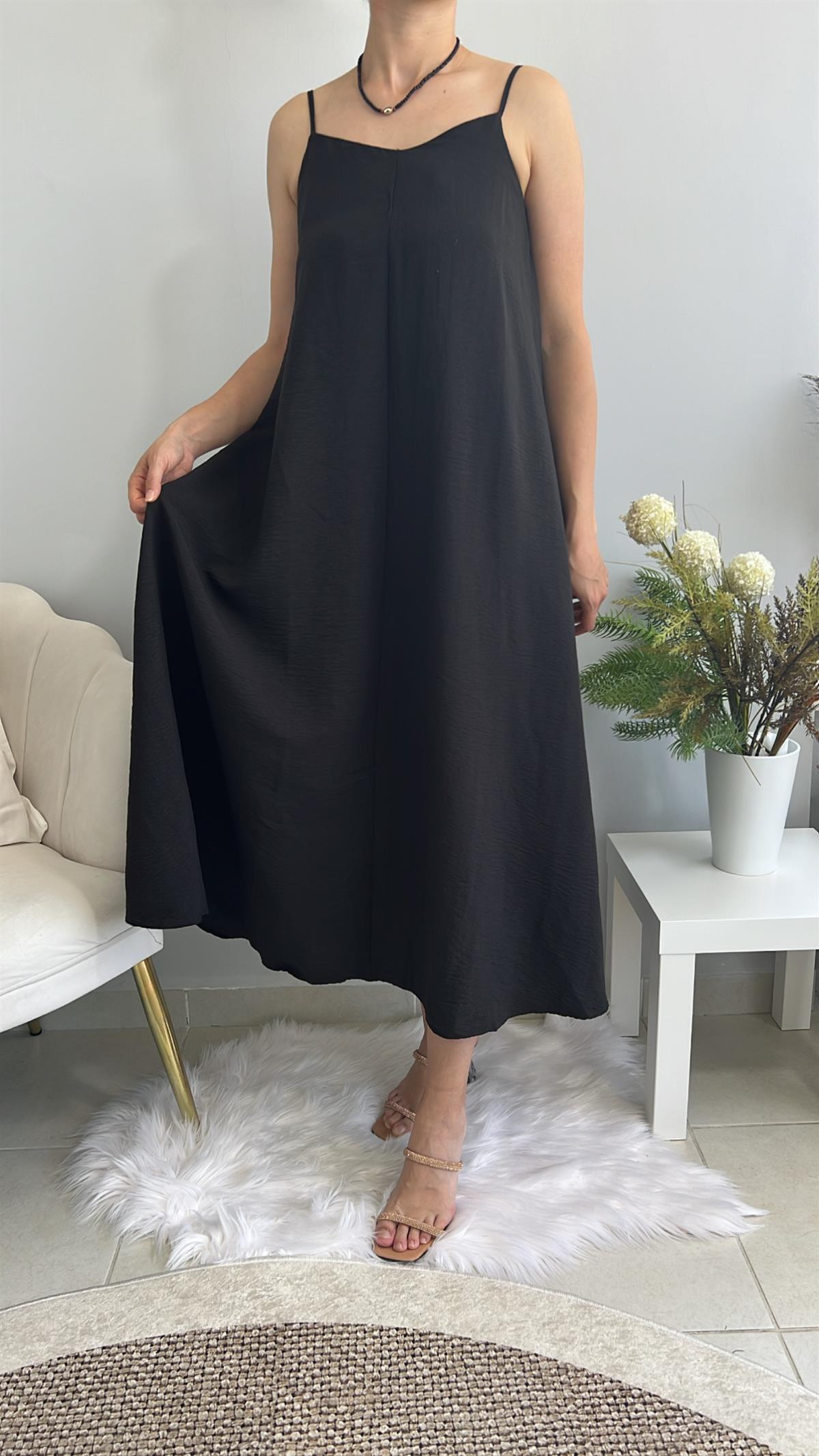 SİYAH ASKILI ELBİSE 