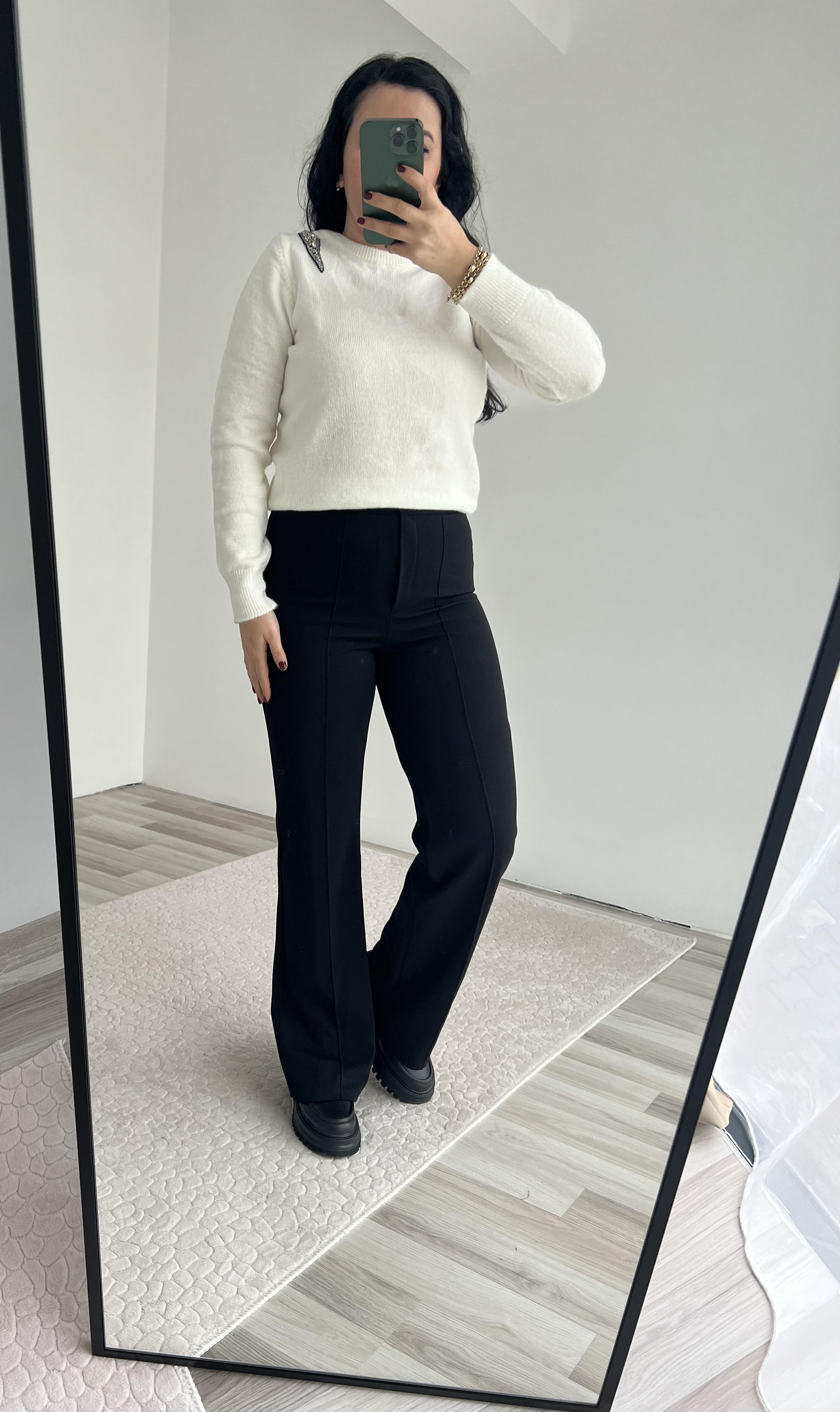 Siyah Biyeli Palazzo Pantolon 