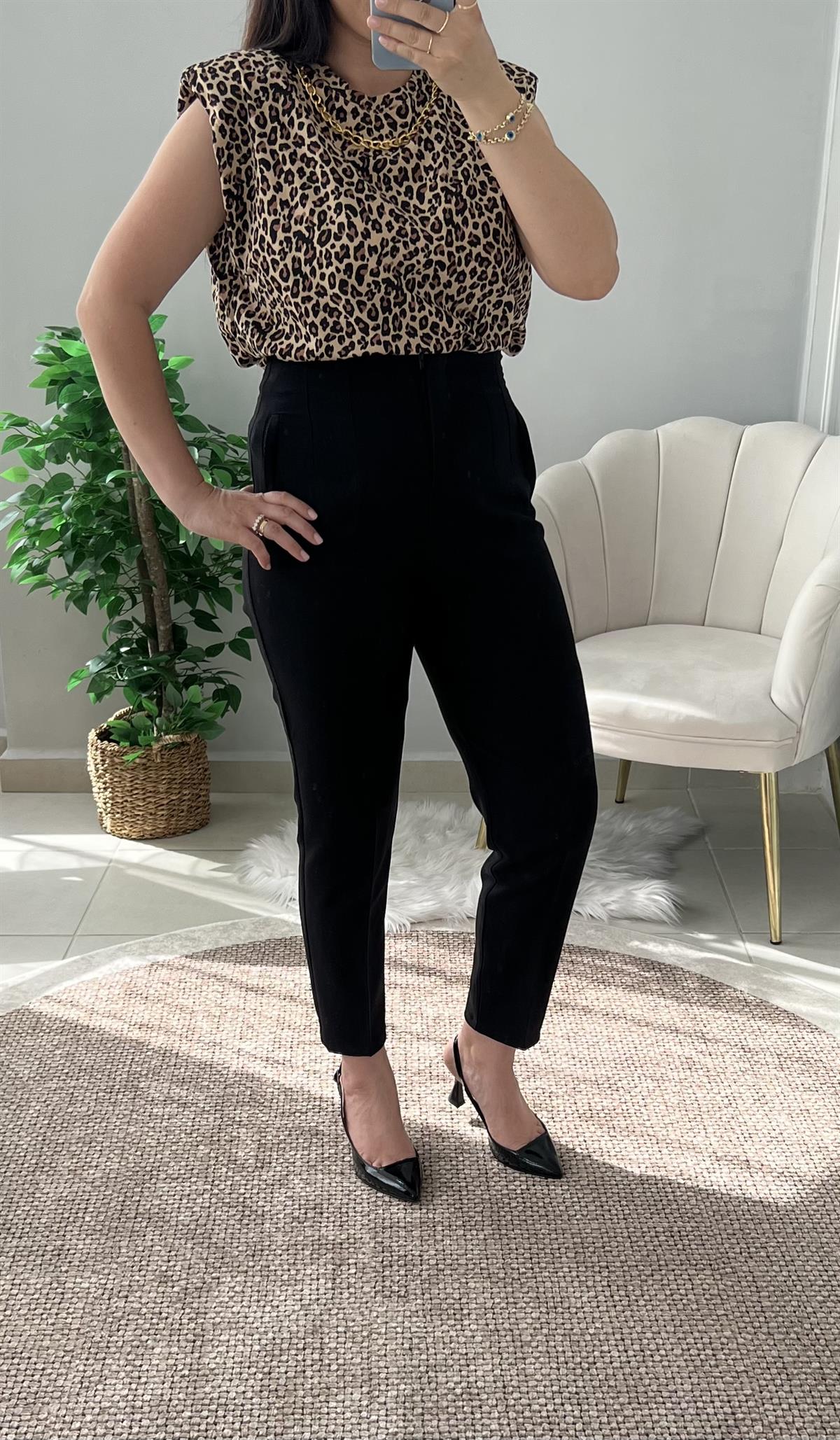 Siyah Kumaş Pantolon 