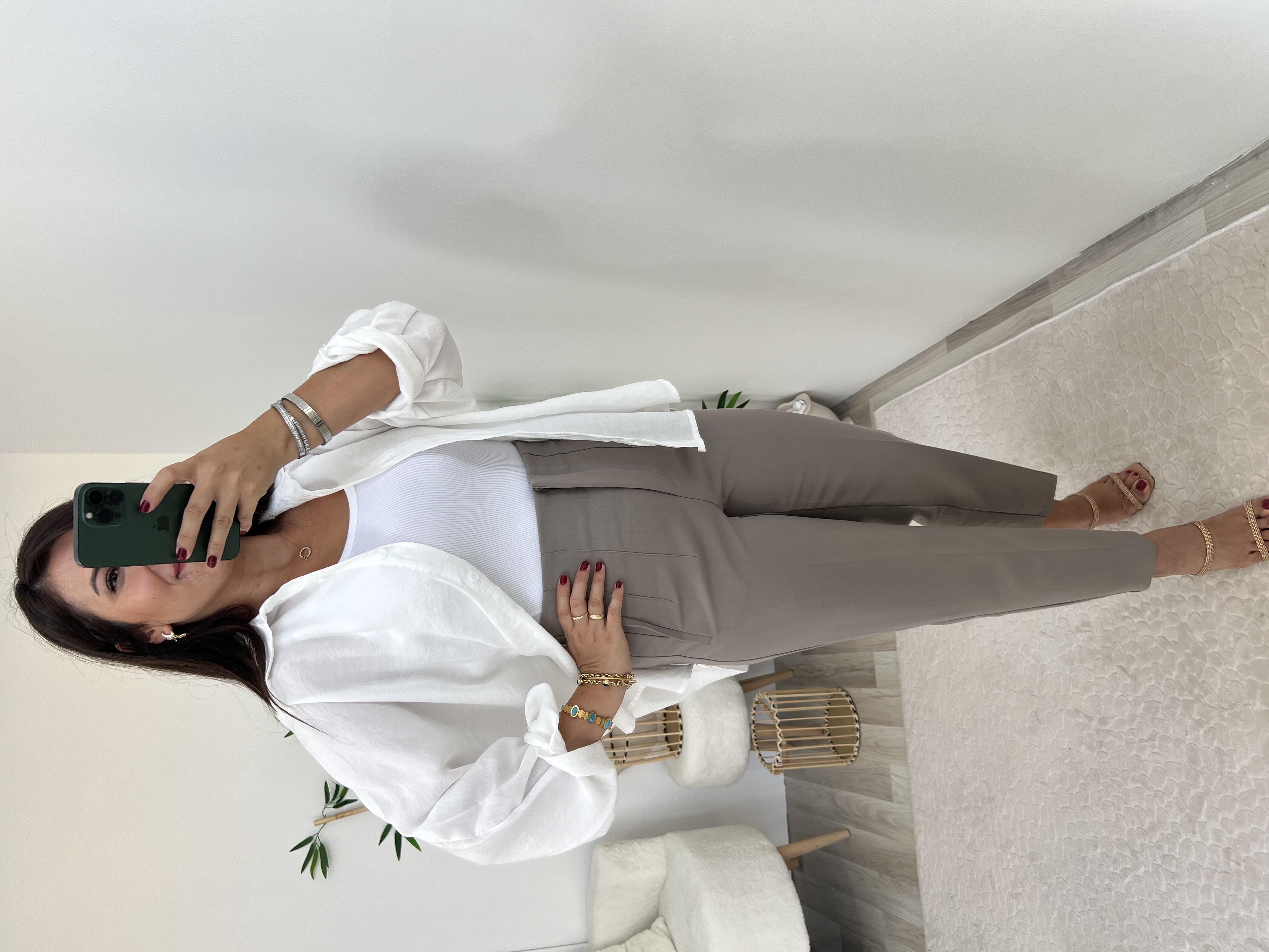 VİZON ÖNÜ FLATOLU KUMAŞ PANTOLON