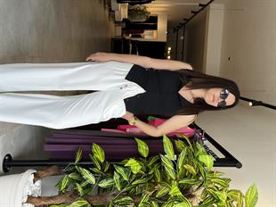 Ekru Mevsimlik Beli Lastikli Palazzo Pantolon