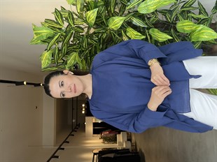 Lacivert Şal Detaylı Pelerin Bluz
