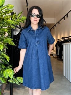 Mavi Polo Yaka Jean Elbise