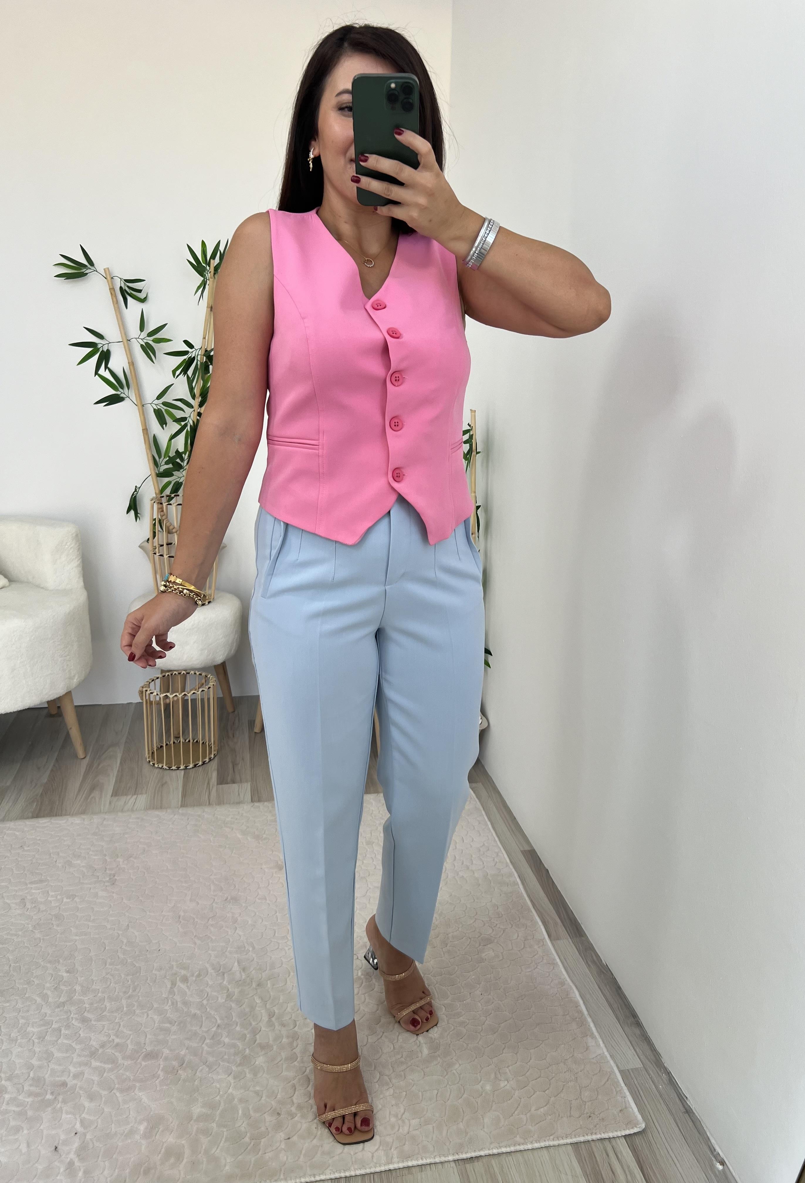 BEBE MAVİ ÖNÜ FLATOLU KUMAŞ PANTOLON