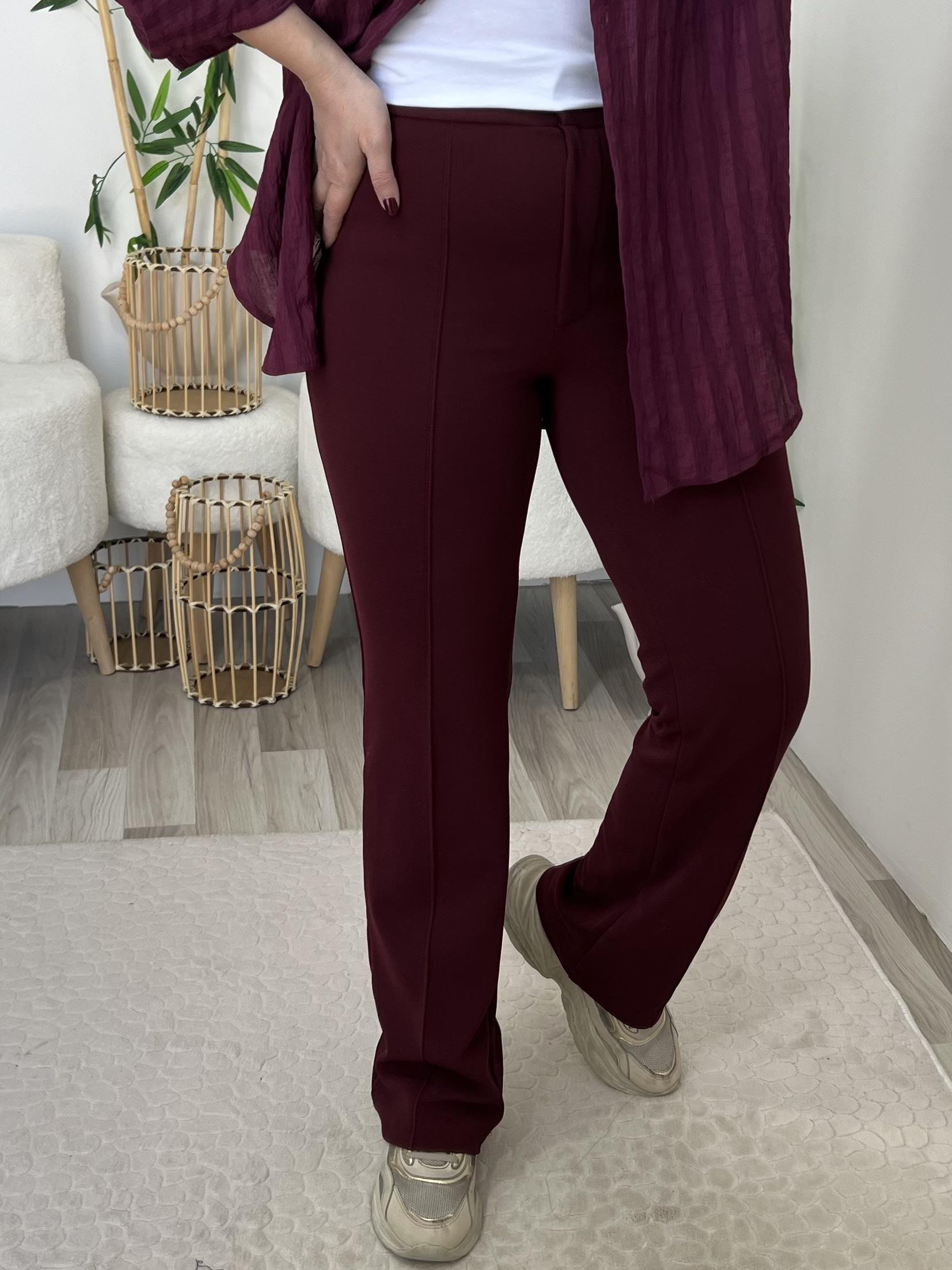 Bordo Biyeli Vera Palazzo Pantolon