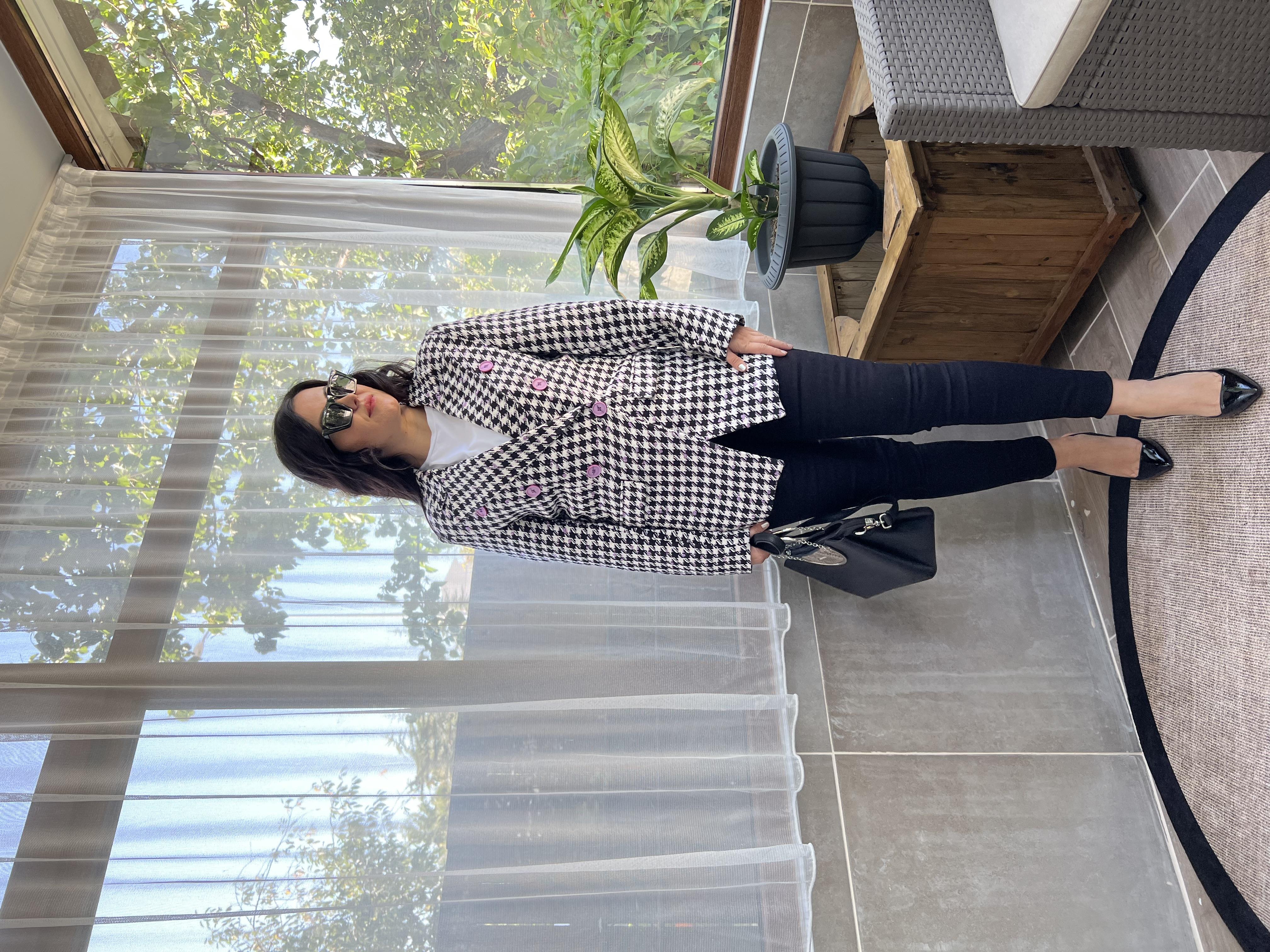 Desenli Şalen Blazer Ceket