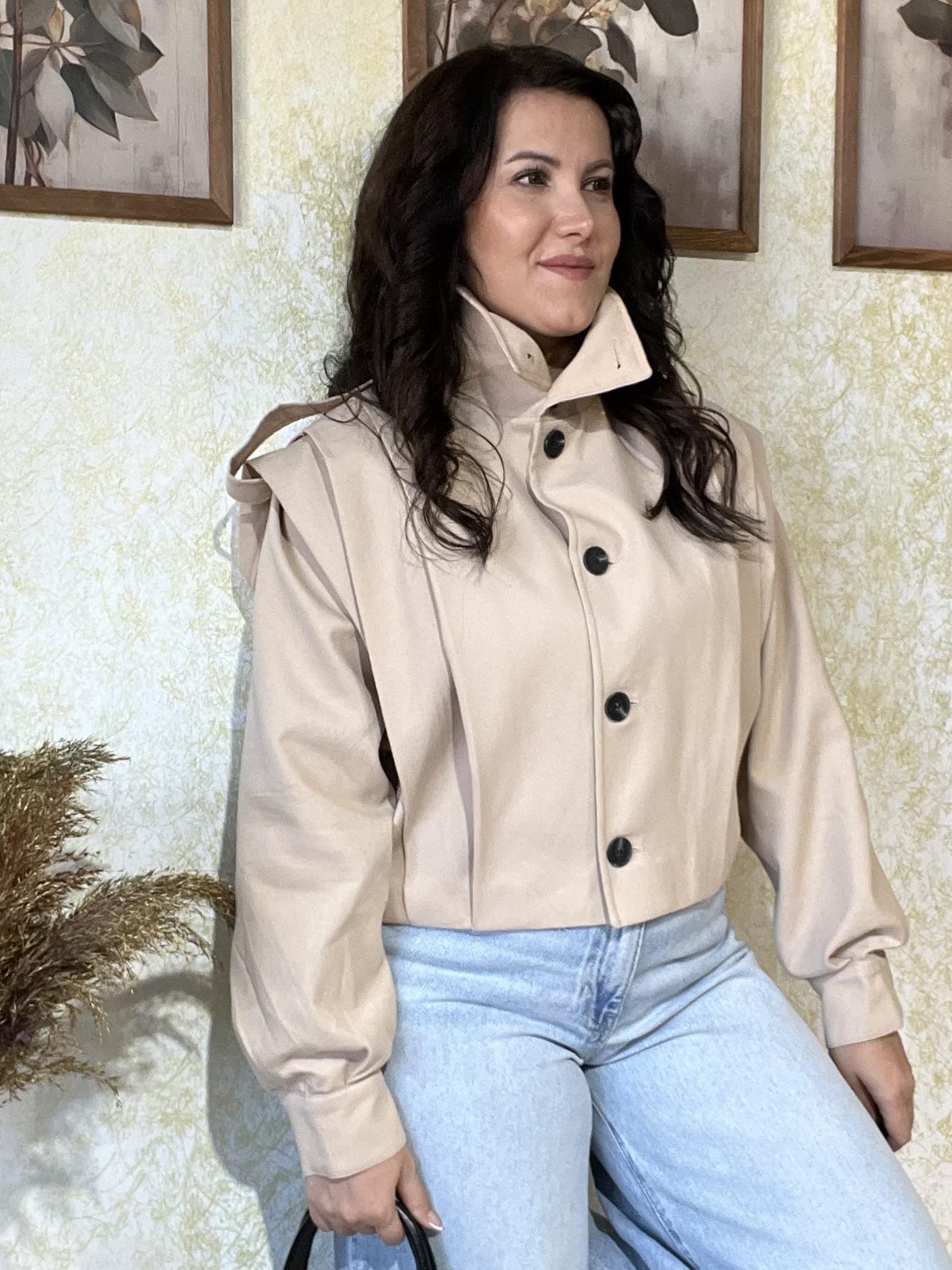 Dik Yaka Apoletli Ceket