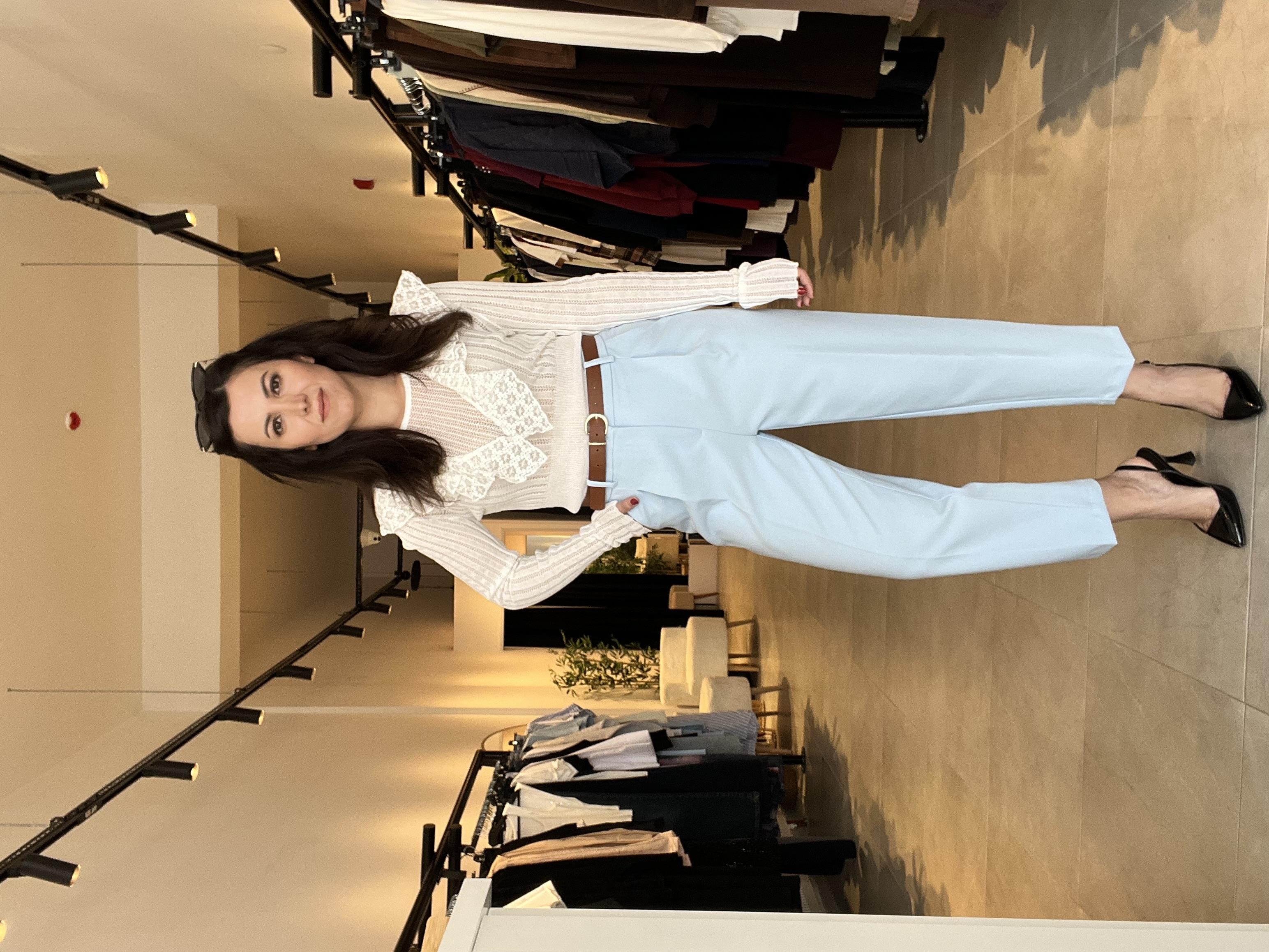 Dilvin Bebe Mavi Kemerli Kumaş  Pantolon