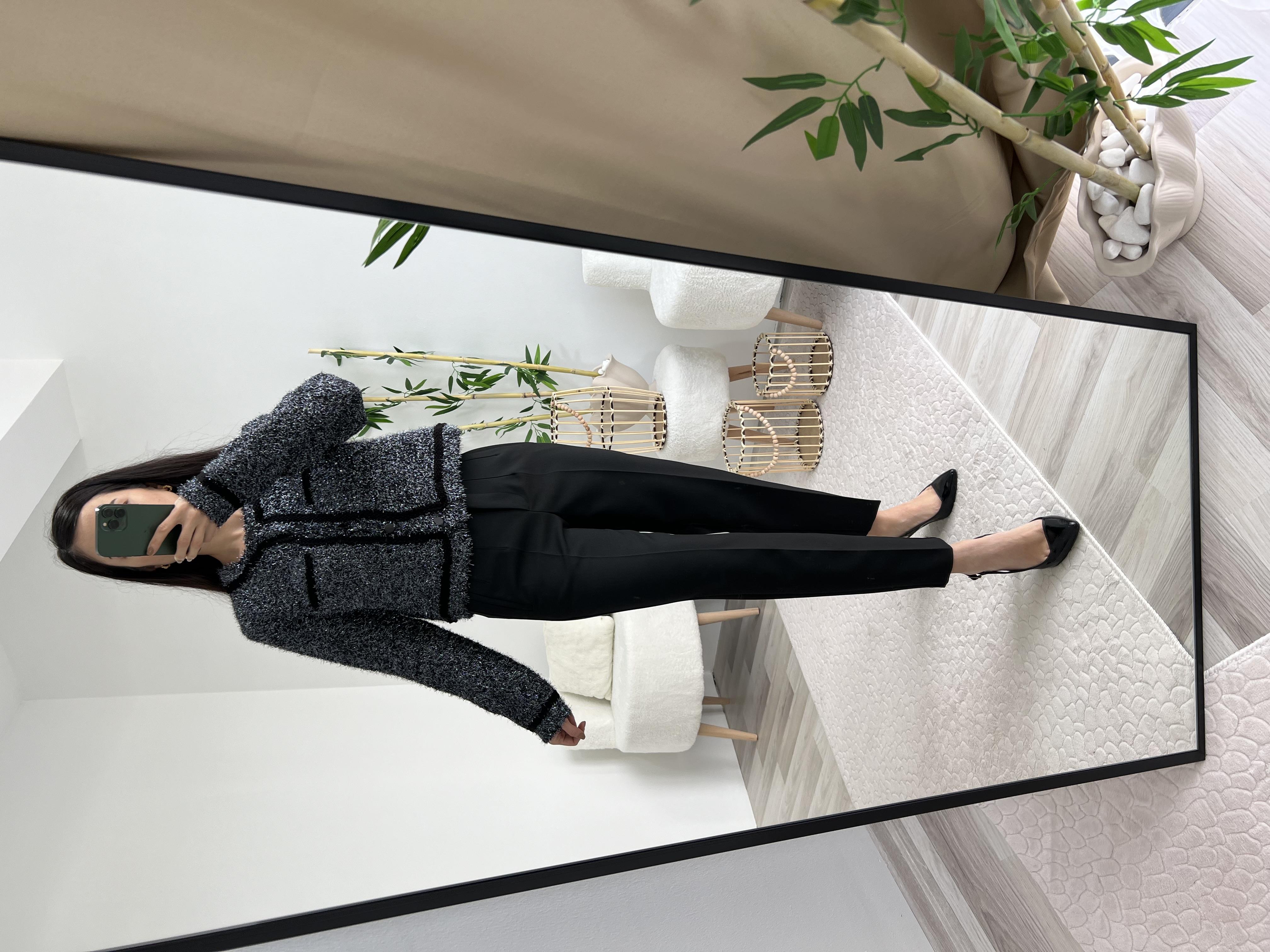 Dilvin Dokulu Simli Ceket Hırka