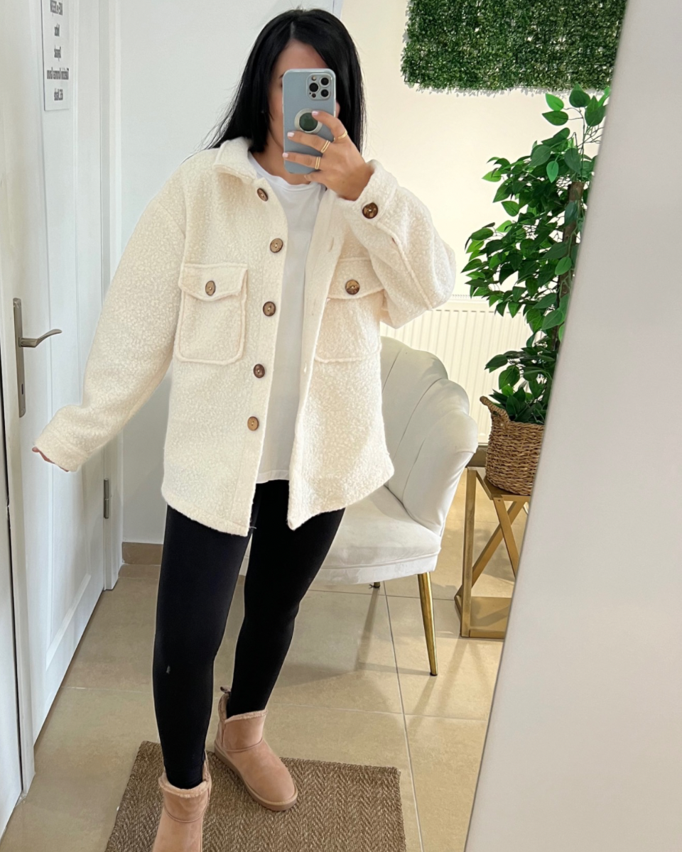 Ekru Cepli Gömlek Ceket