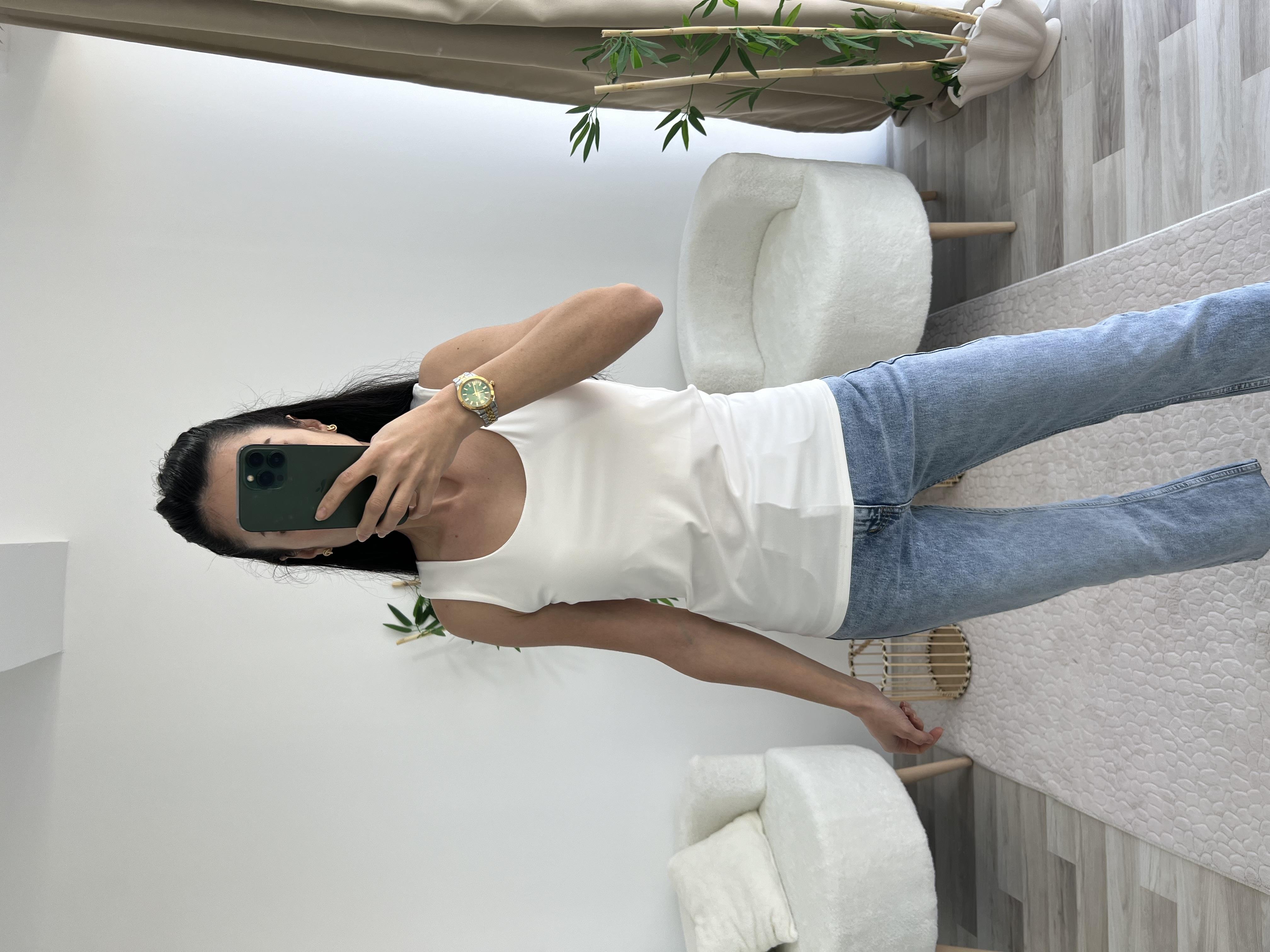 EKRU KARE YAKA SIFIR KOL BADİ