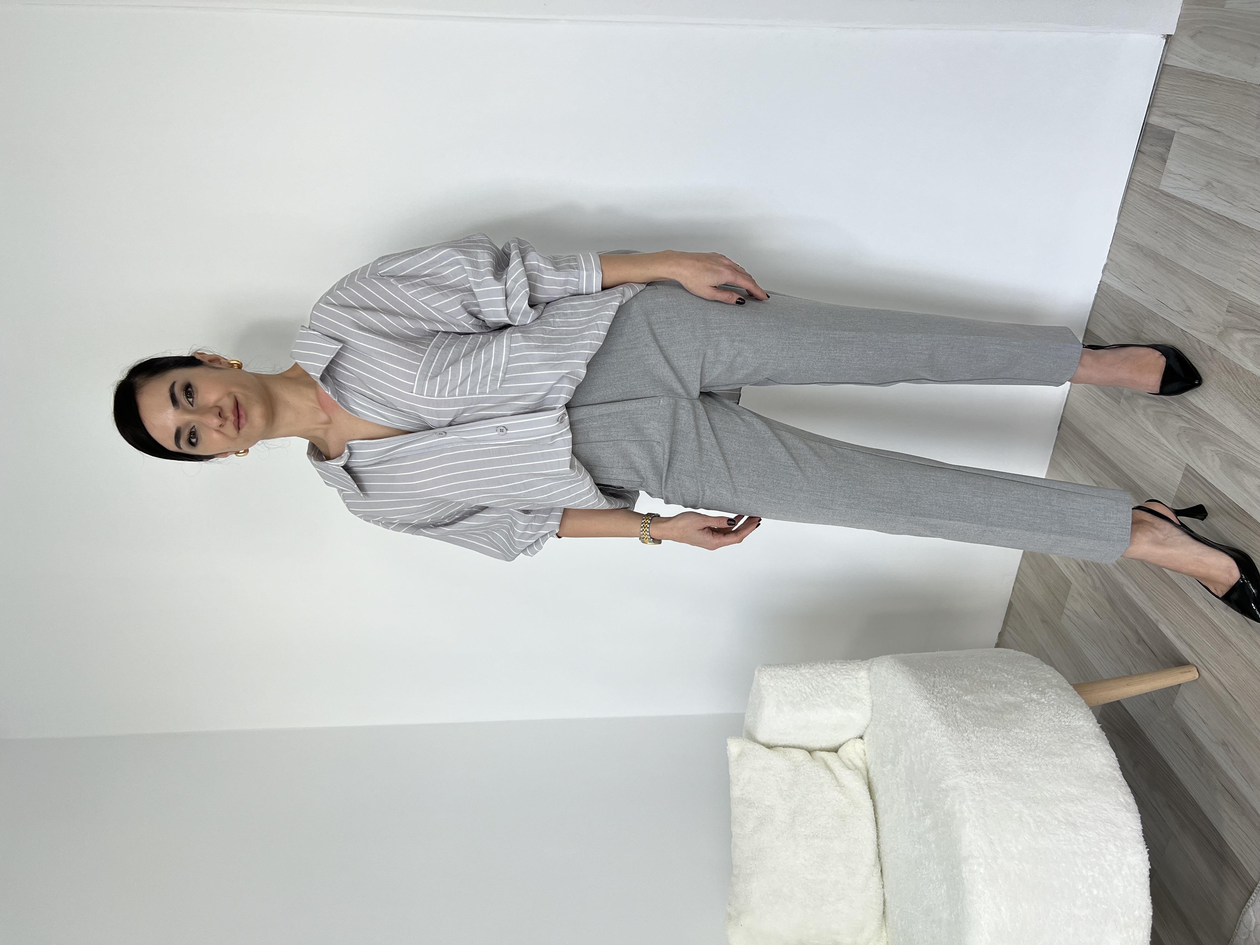 GRİ GENİŞ KESİM GÖMLEK