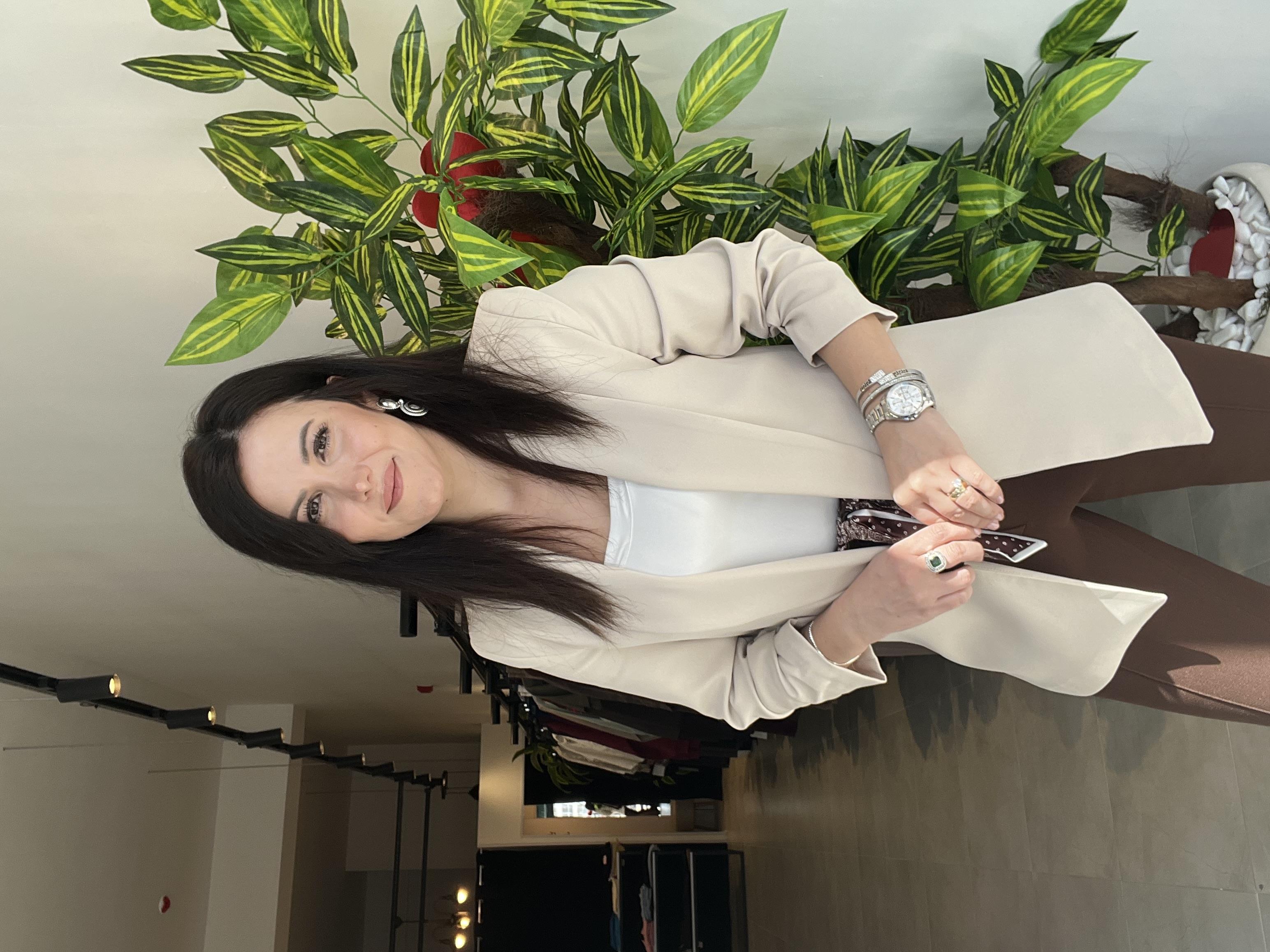 Krem Şal Yaka Blazer Ceket