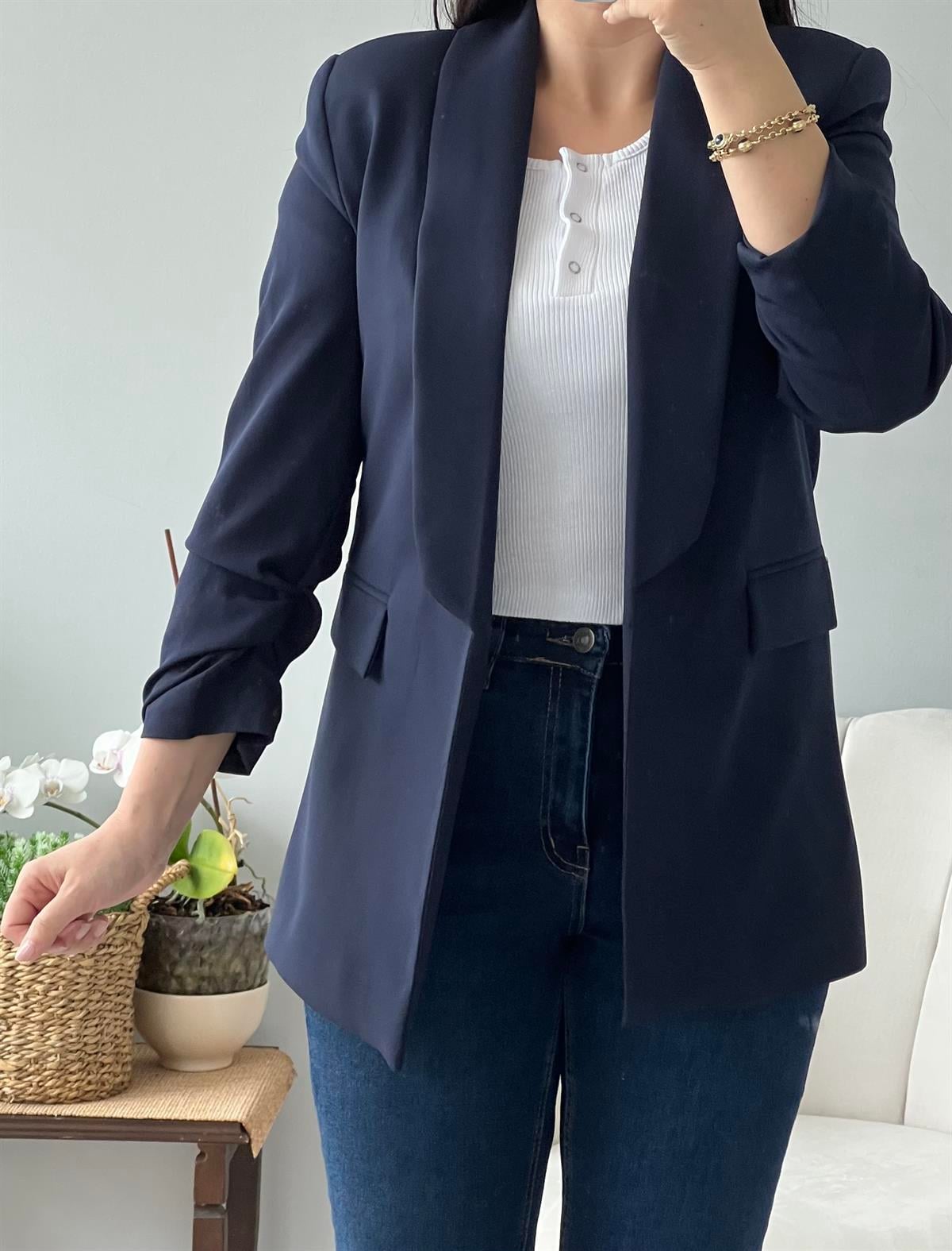 Lacivert Blazer Ceket 