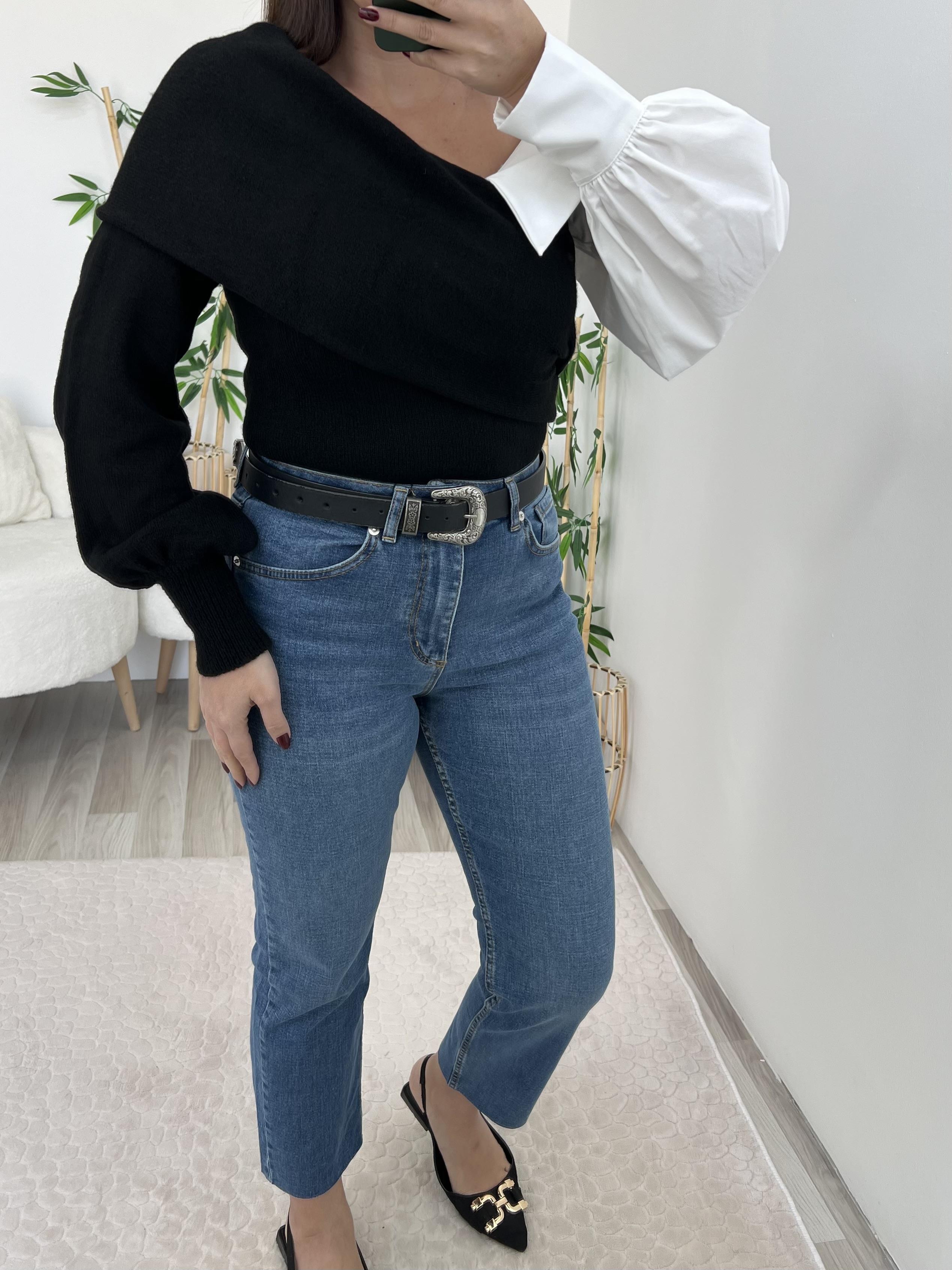 Mavi ZR Boy Fit Kesik Paça Jean Pantolon