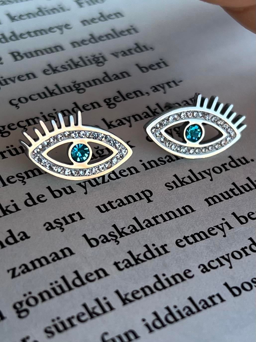 Minimal Göz Silver Çelik Küpe