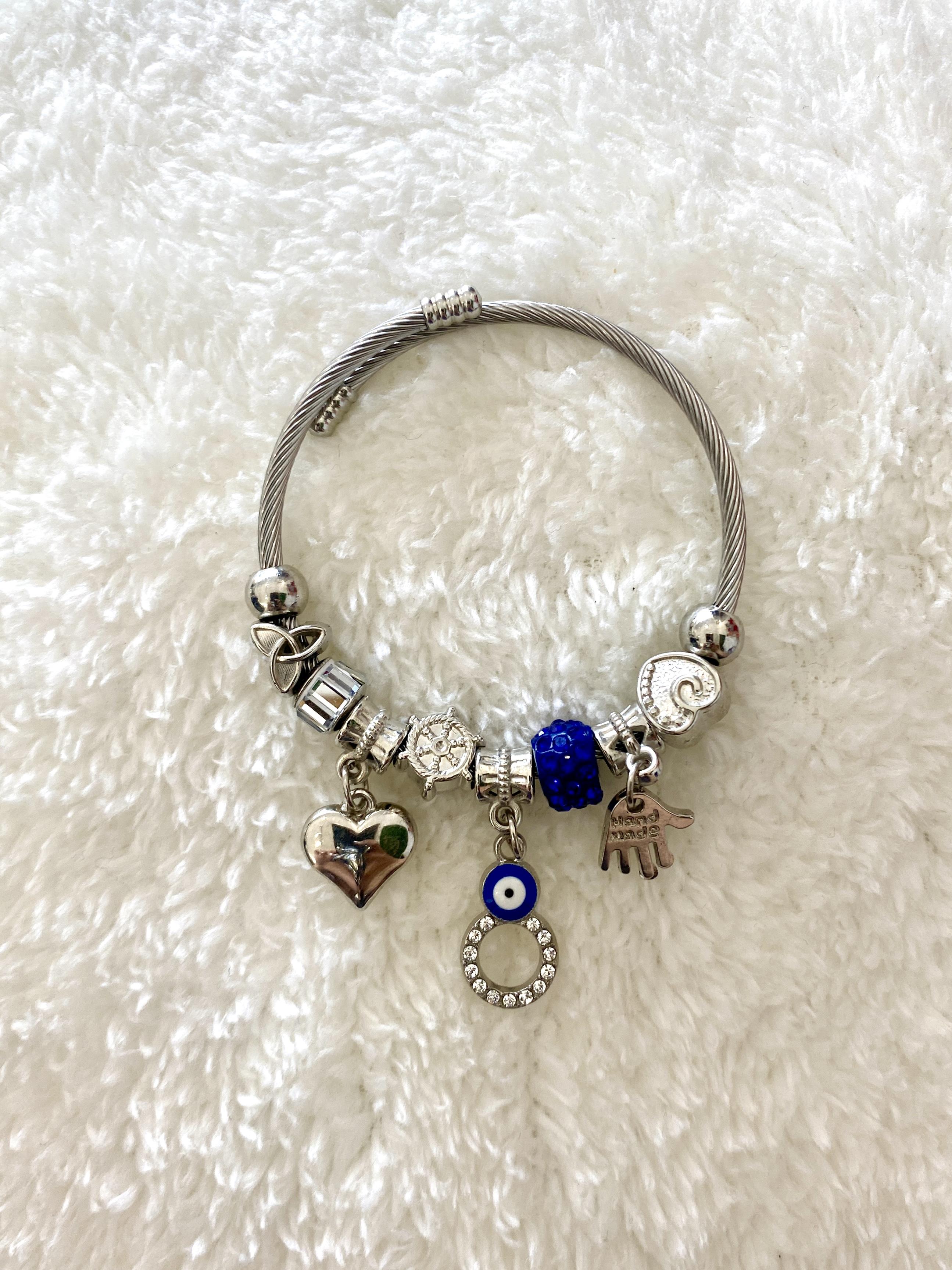 NAZAR BONCUKLU ÇELİK PANDORA BİLEKLİK