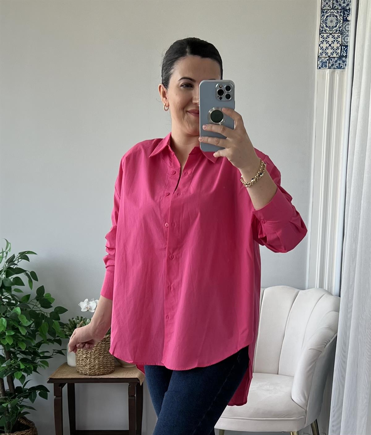 Pembe Vatkalı Gömlek