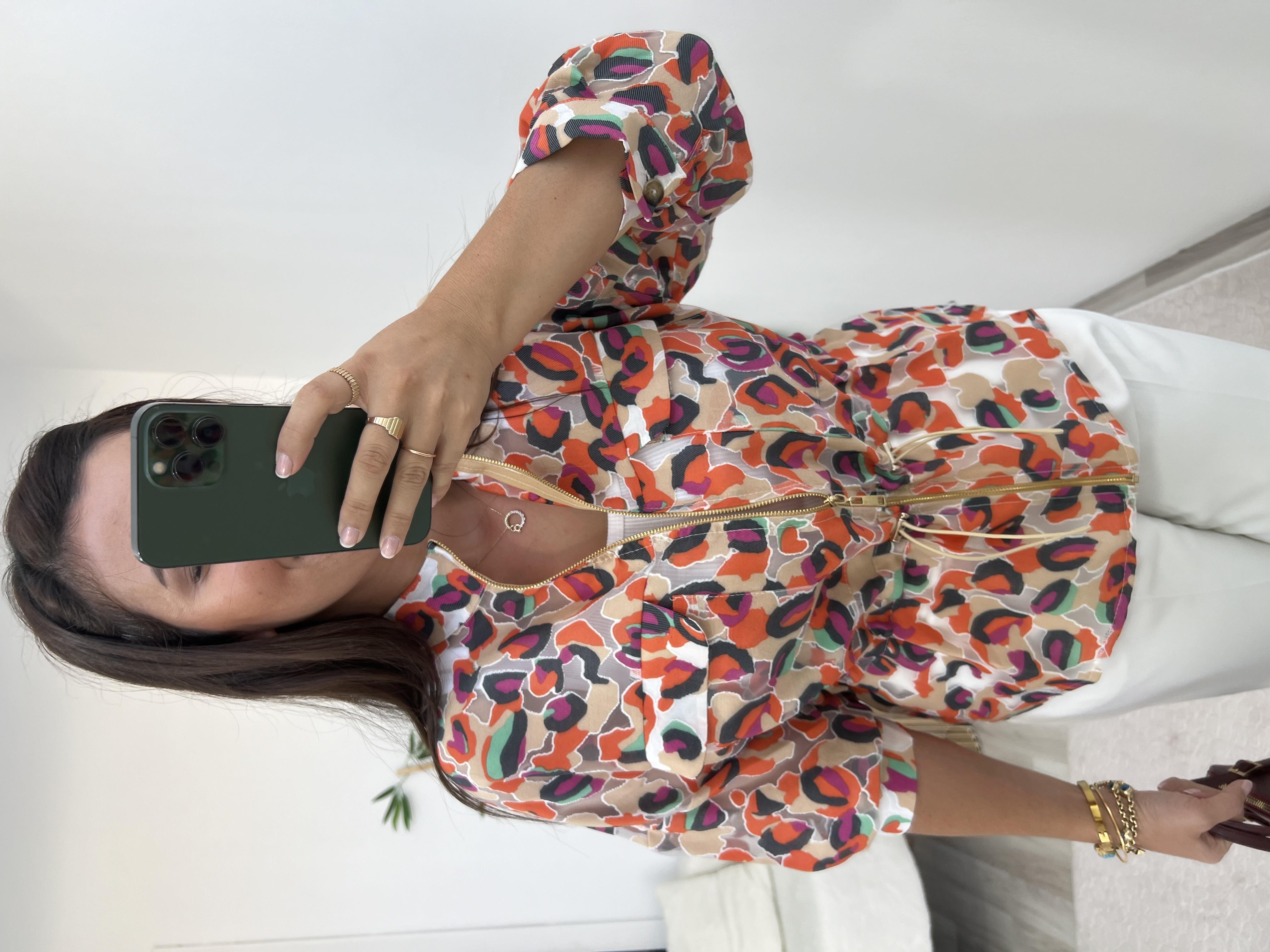 Renkli Tasarım Tül Ceket