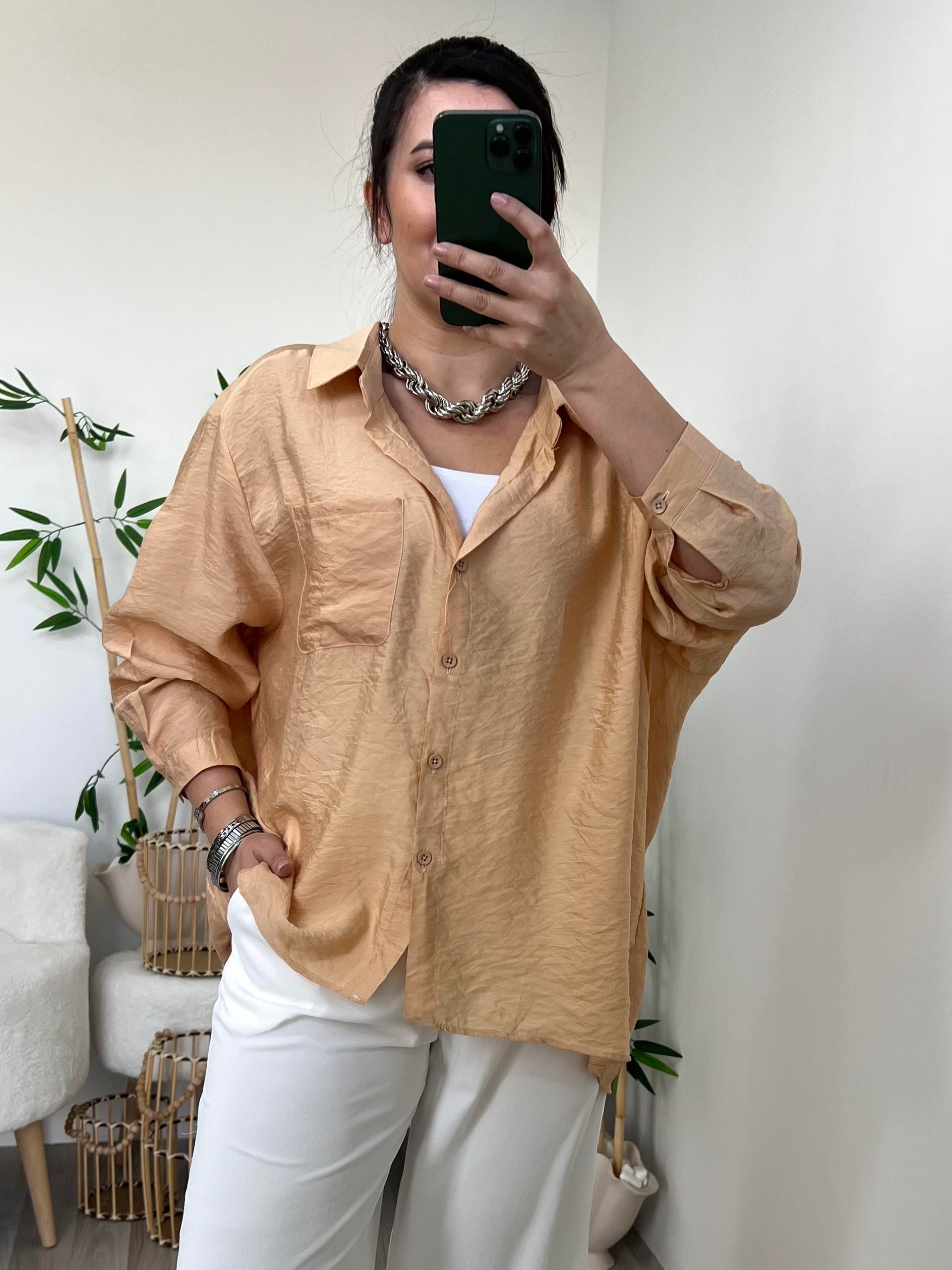 Sarı Tensel Geniş Kesim Gömlek