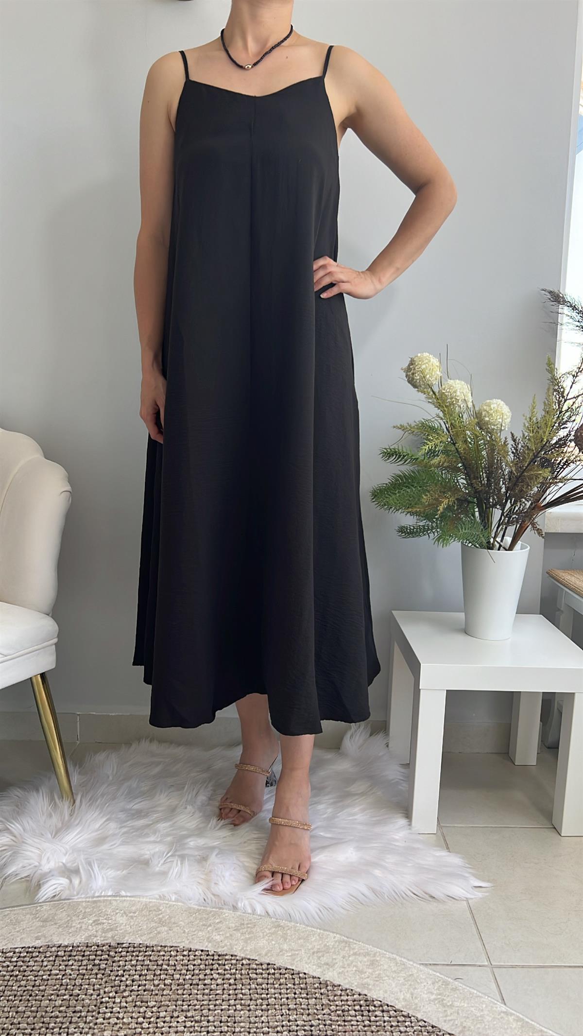 SİYAH ASKILI ELBİSE 