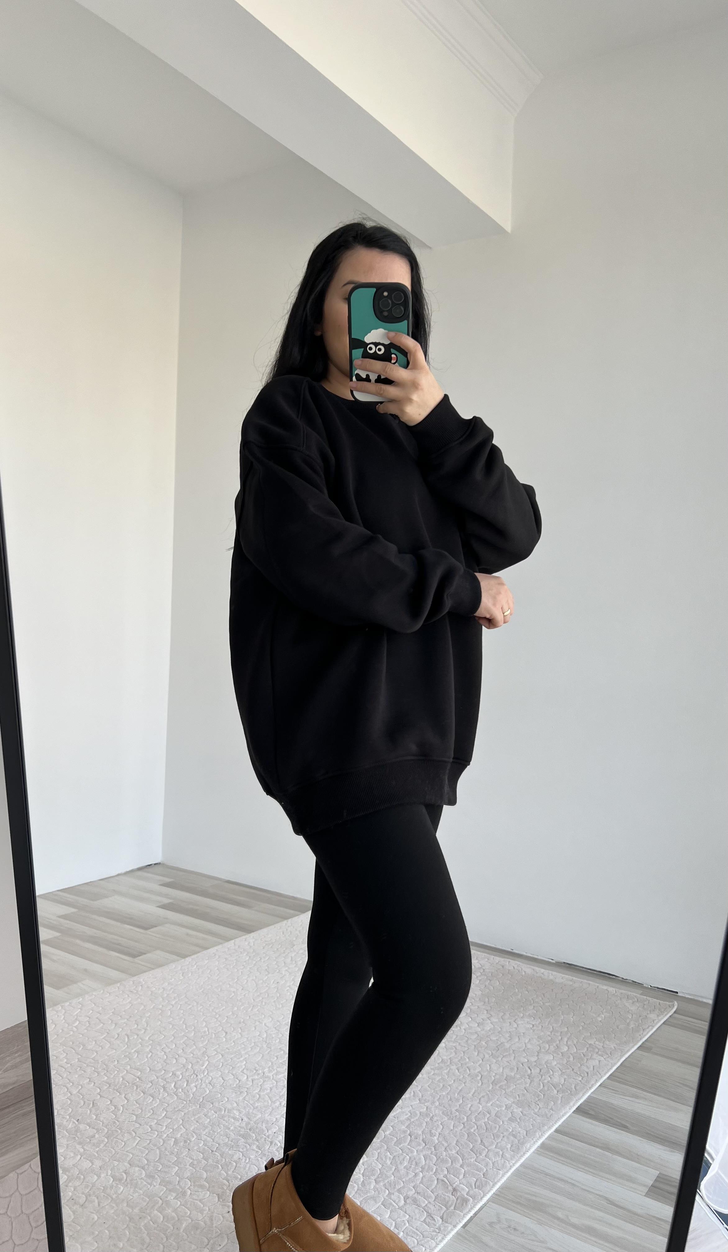 SİYAH BASİC SWEATSHİRT