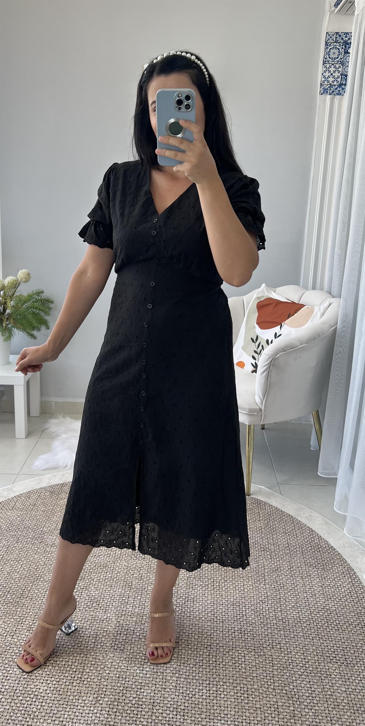 Siyah Güpür Elbise