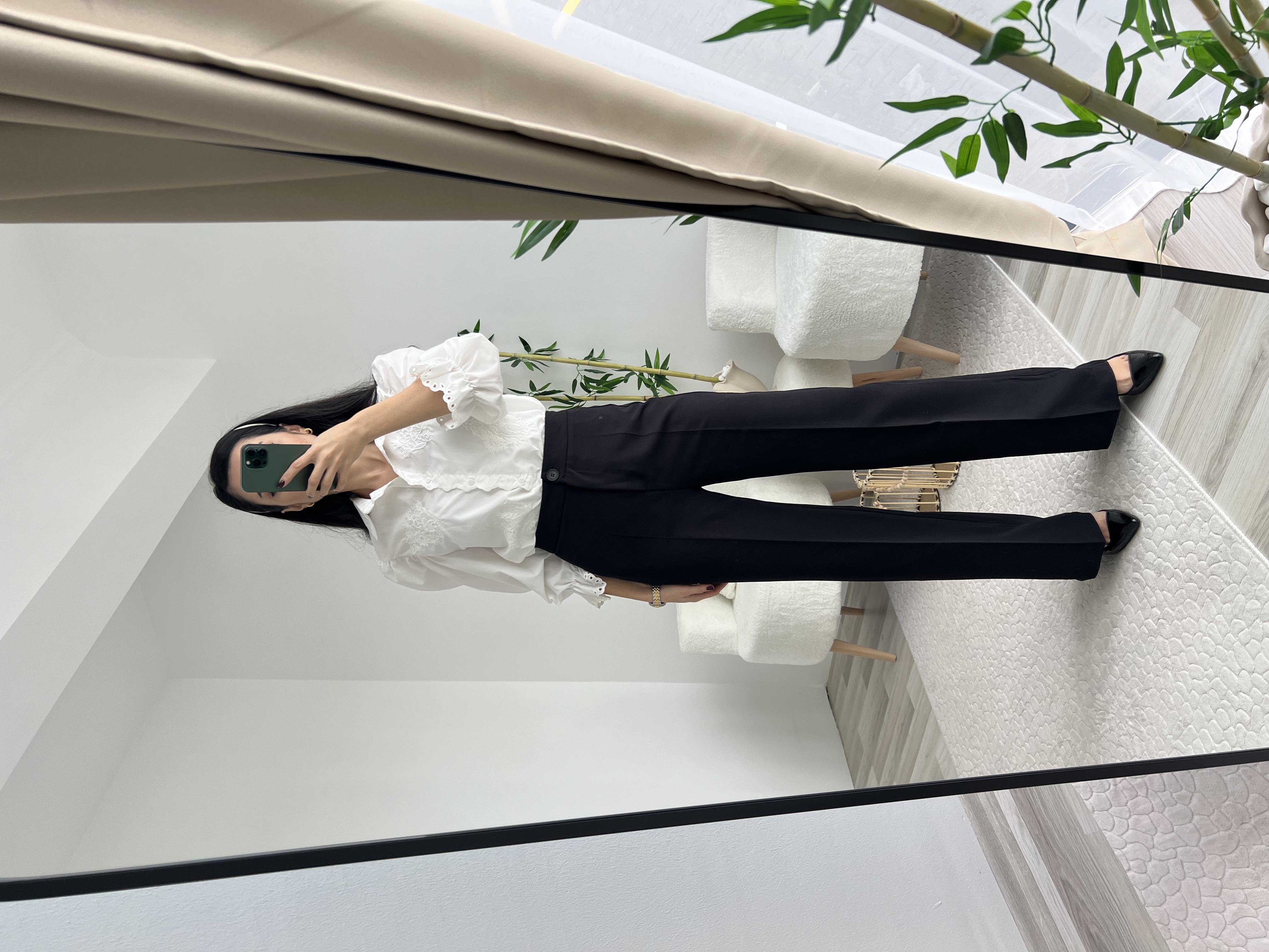 Siyah Önü Dikişsiz Palazzo