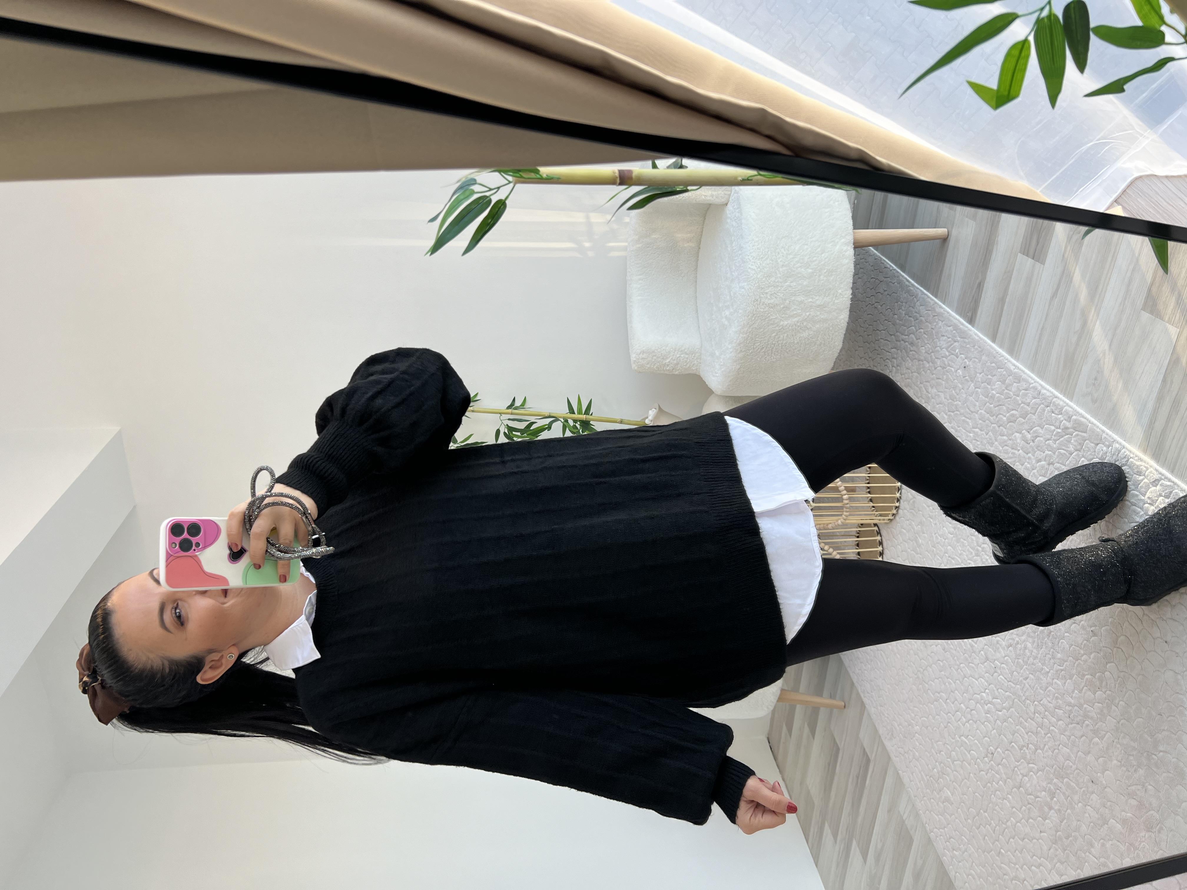 Siyah Oversize Kazak