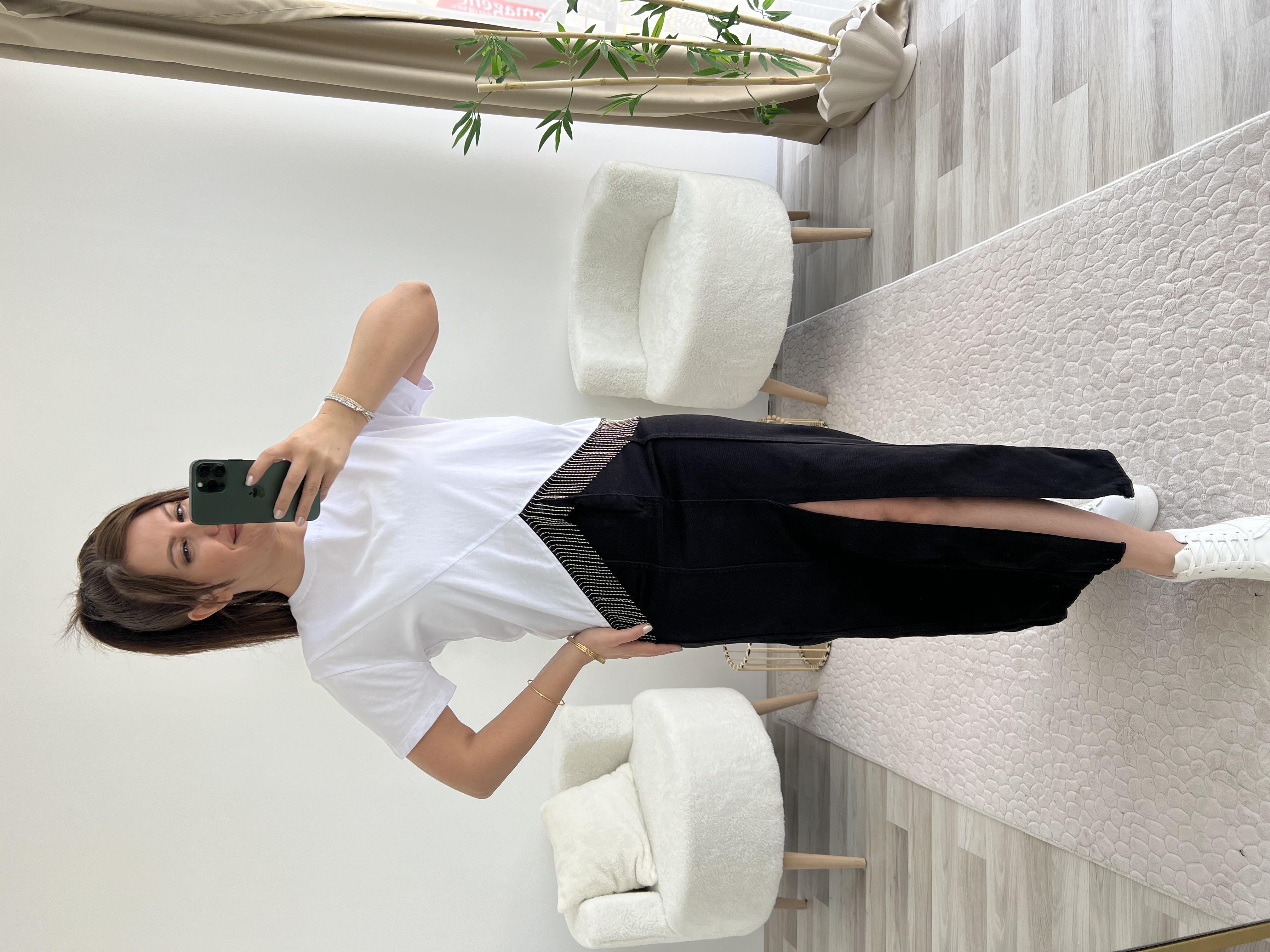 SİYAH UZUN JEAN ETEK