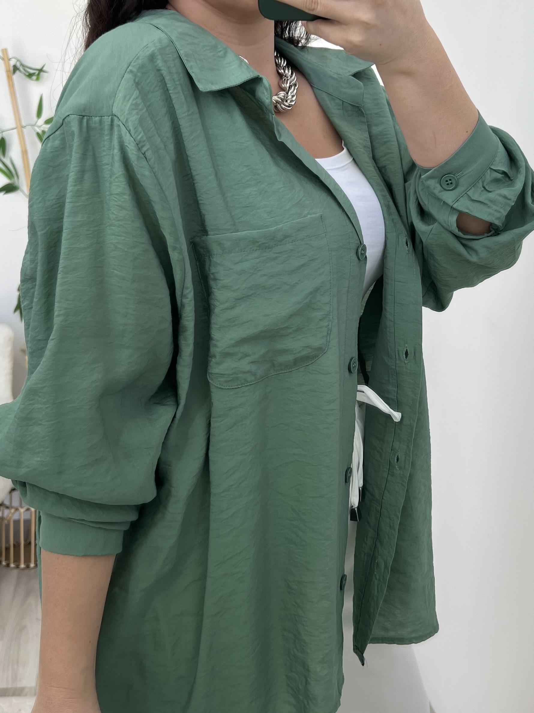 Yeşil Tensel Geniş Kesim Gömlek