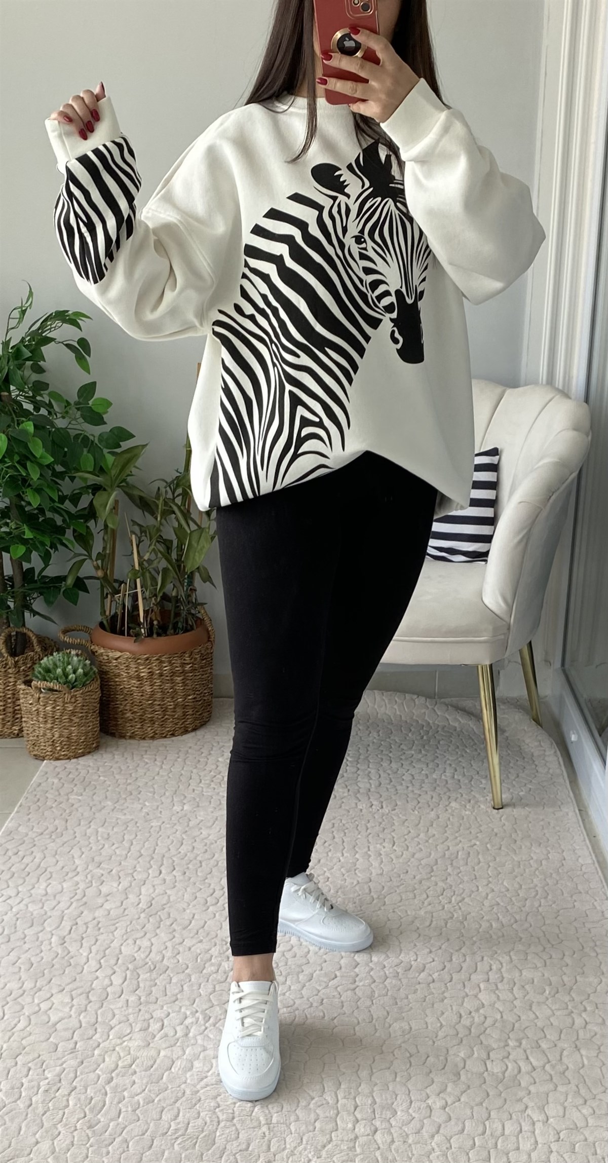 ZEBRA DESENLİ SWEATSHİRT