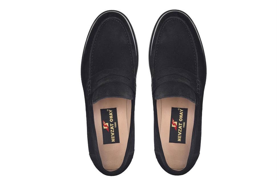 Siyah Bağcıksız Erkek Süet Ayakkabı