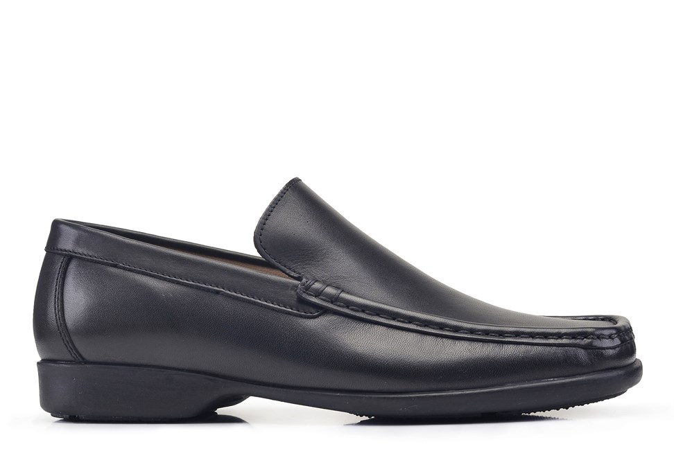 Siyah Yazlık Bağcıksız Erkek Ayakkabı