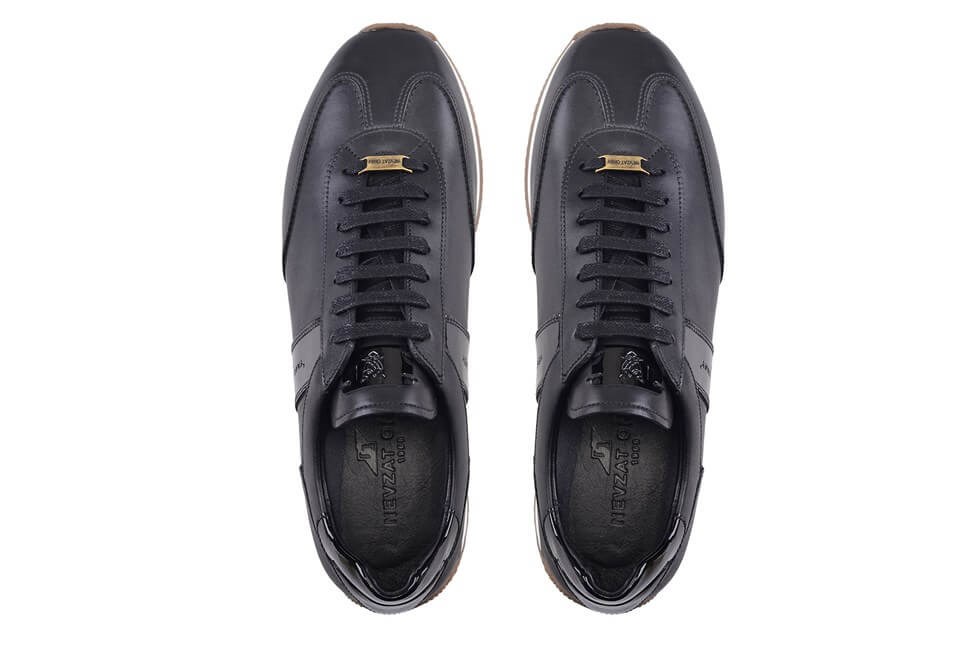 Siyah Rugan Detaylı Erkek Sneaker Ayakkabı
