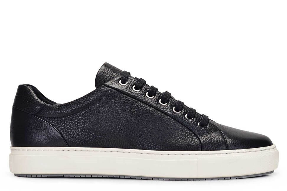 Hakiki Deri Siyah Erkek Sneaker Ayakkabı