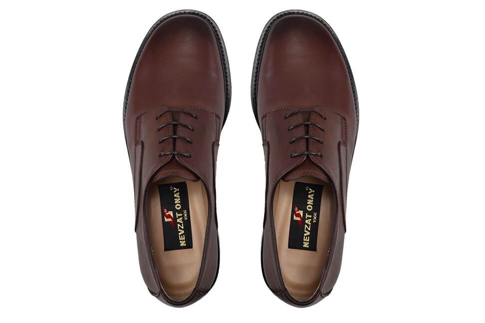 Kahverengi Hakiki Deri Bağcıklı Erkek Günlük Ayakkabı