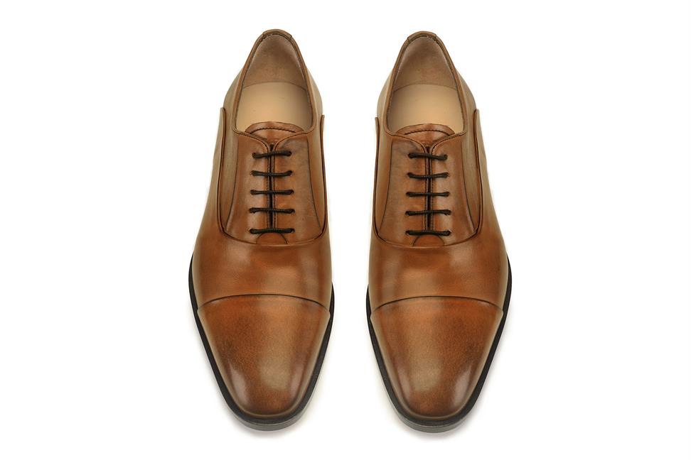 Taba Klasik Bağcıklı Oxford Kösele Erkek Ayakkabı 